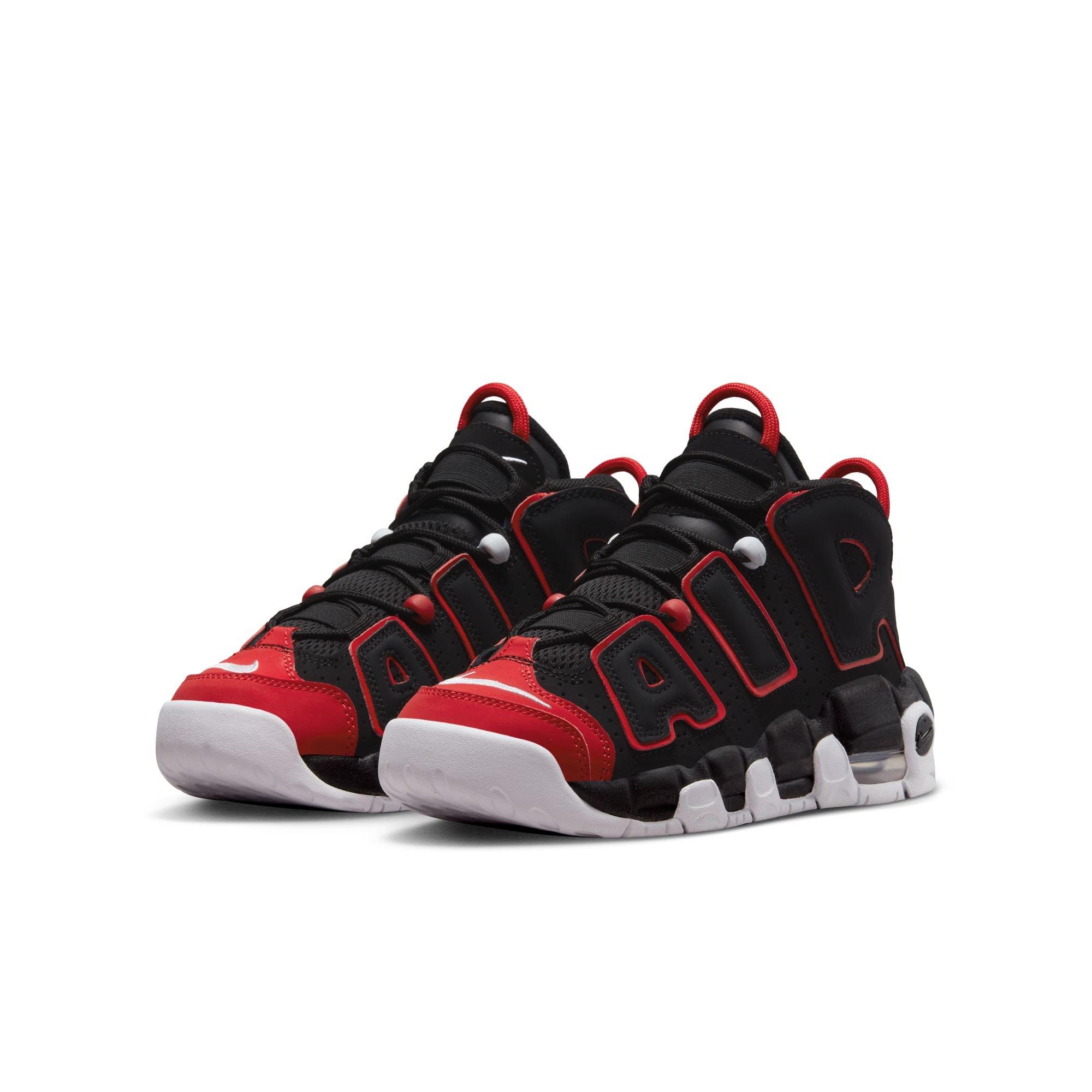 Nike Air More Uptempo "Black/White/University Red" Grade School Boys' Shoe - BLACK/RED Thumbnail View 7