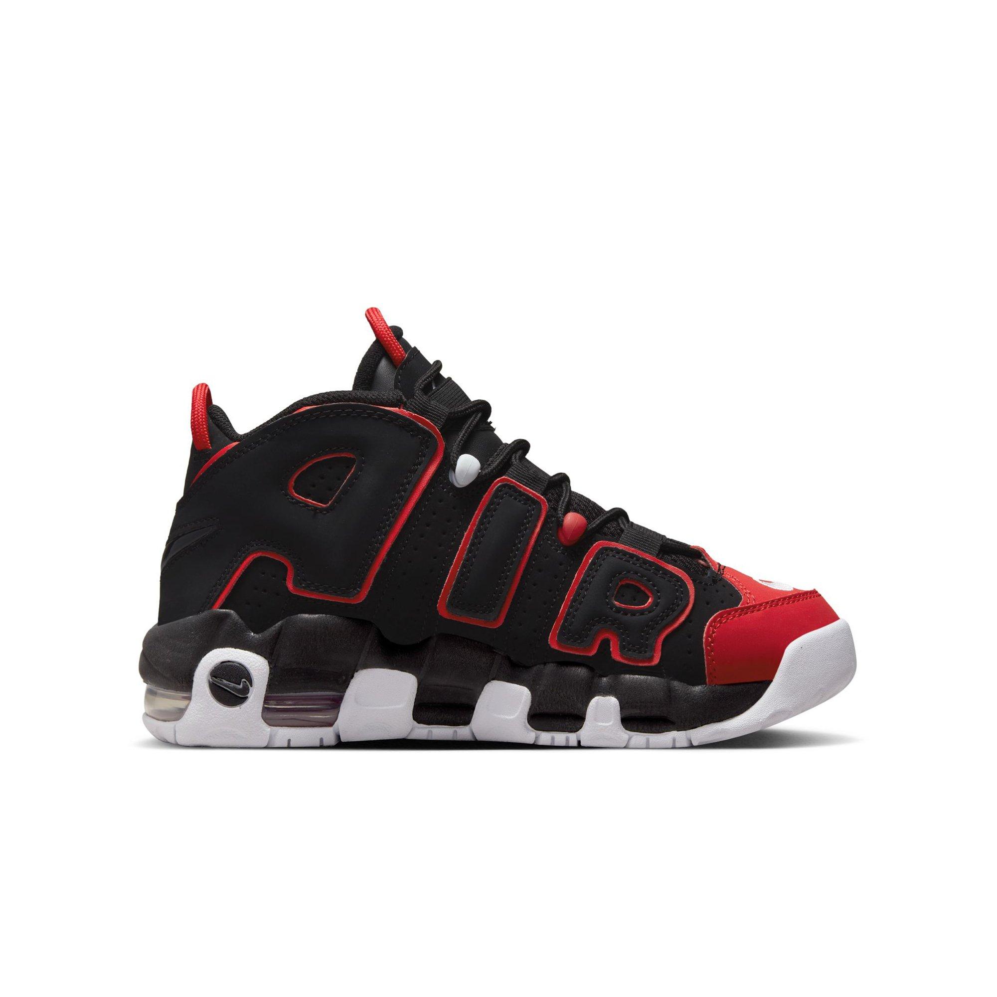 Nike Air More Uptempo "Black/White/University Red" Grade School Boys' Shoe - BLACK/RED Thumbnail View 2