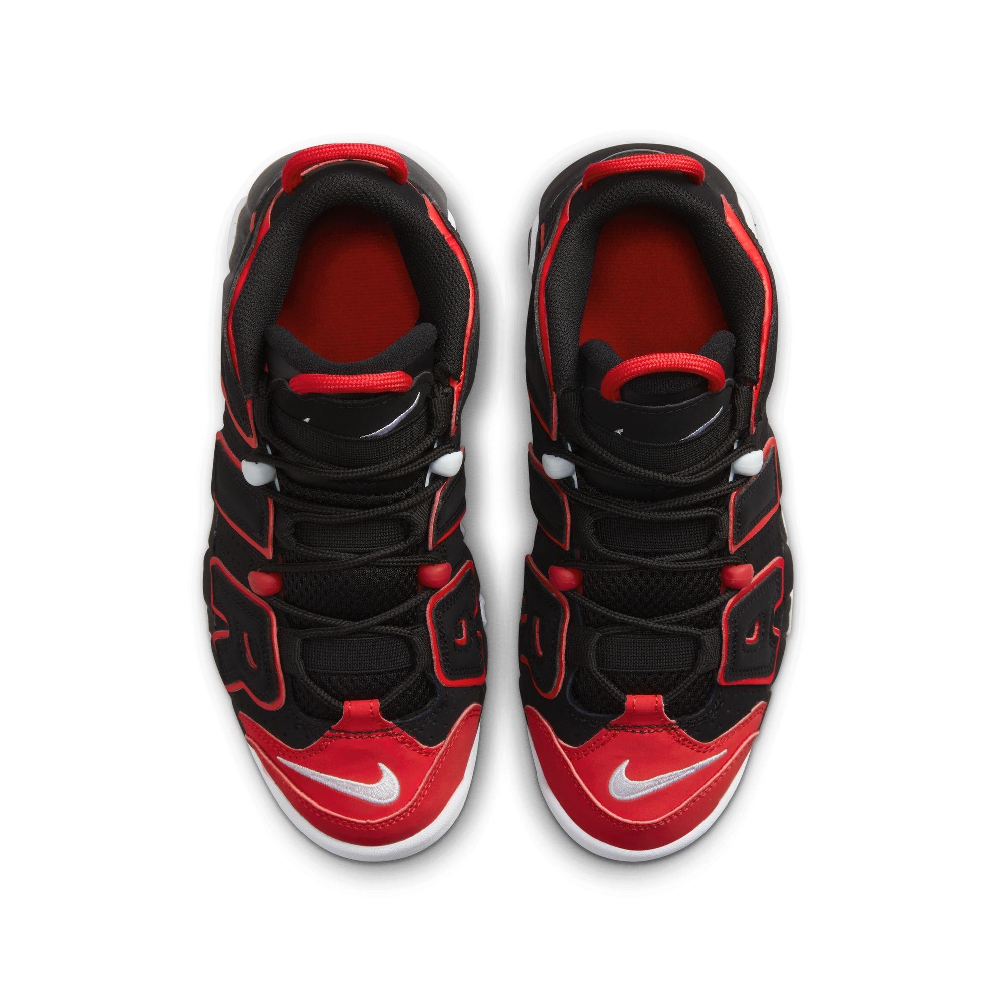 Nike Air More Uptempo "Black/White/University Red" Grade School Boys' Shoe - BLACK/RED Thumbnail View 8