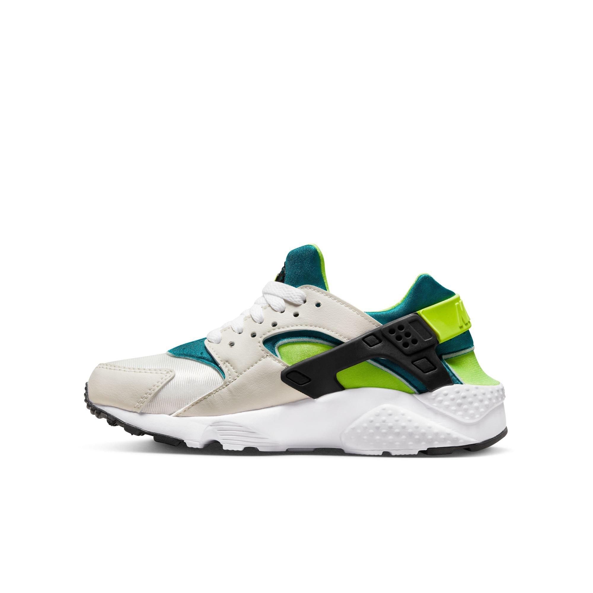 Nike Huarache Run "Phantom/Volt/Bright Spruce/Black" Grade School Boys' Shoe - WHITE/GREEN Thumbnail View 3