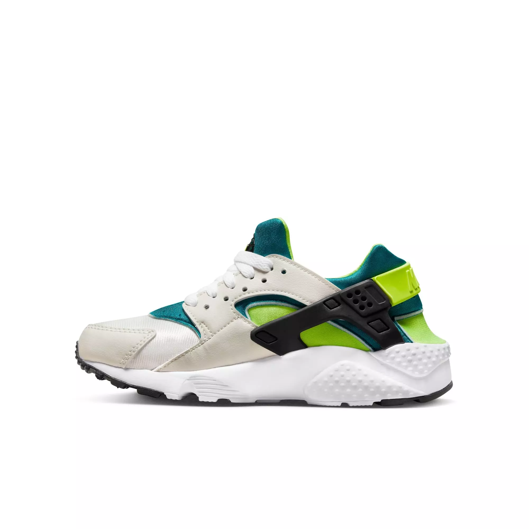Nike Huarache Run "Phantom/Volt/Bright Spruce/Black" Grade School Boys' Shoe - WHITE/GREEN