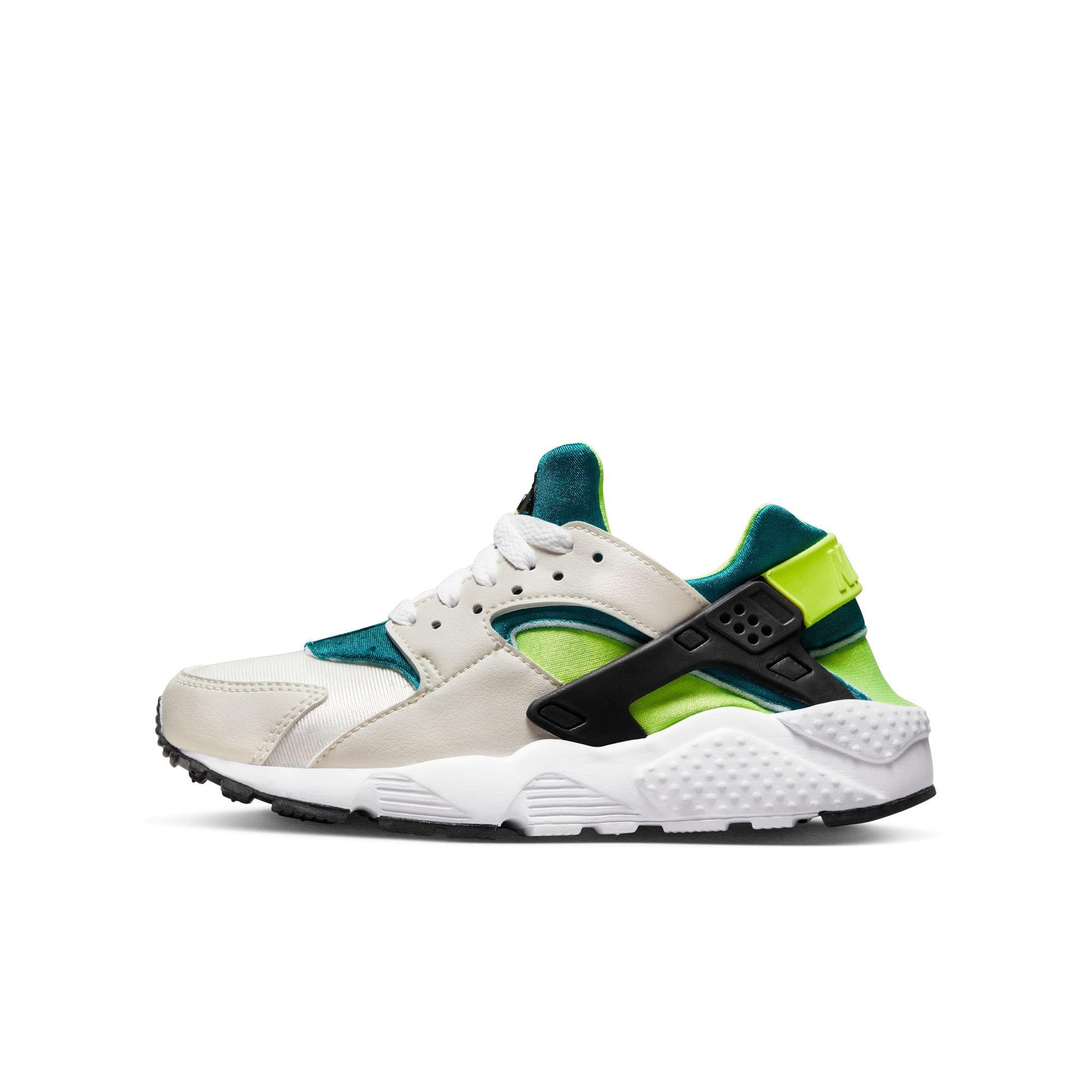 Nike Huarache Run "Phantom/Volt/Bright Spruce/Black" Grade School Boys' Shoe - WHITE/GREEN Thumbnail View 4