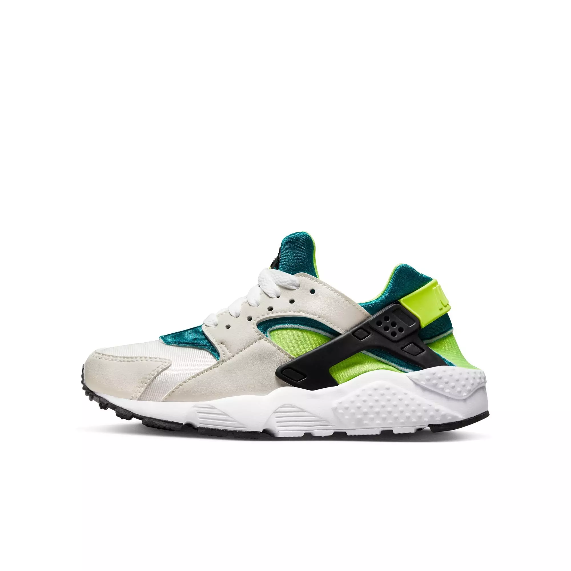 Nike Huarache Run "Phantom/Volt/Bright Spruce/Black" Grade School Boys' Shoe - WHITE/GREEN