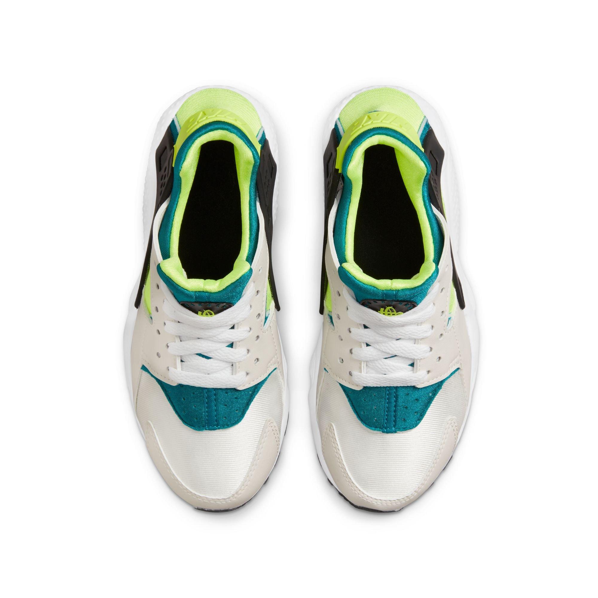 Nike Huarache Run "Phantom/Volt/Bright Spruce/Black" Grade School Boys' Shoe - WHITE/GREEN Thumbnail View 5