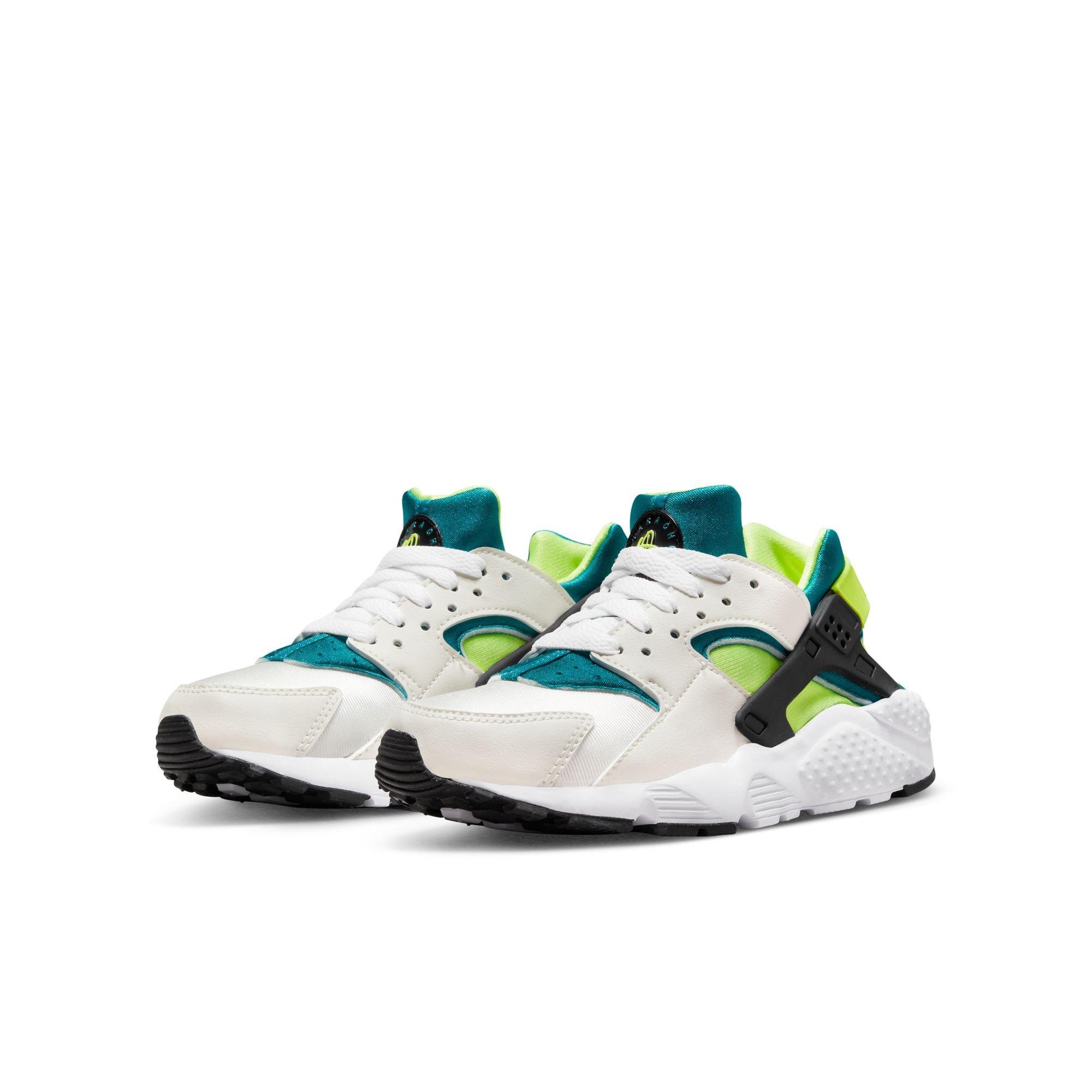 Nike Huarache Run "Phantom/Volt/Bright Spruce/Black" Grade School Boys' Shoe - WHITE/GREEN Thumbnail View 6