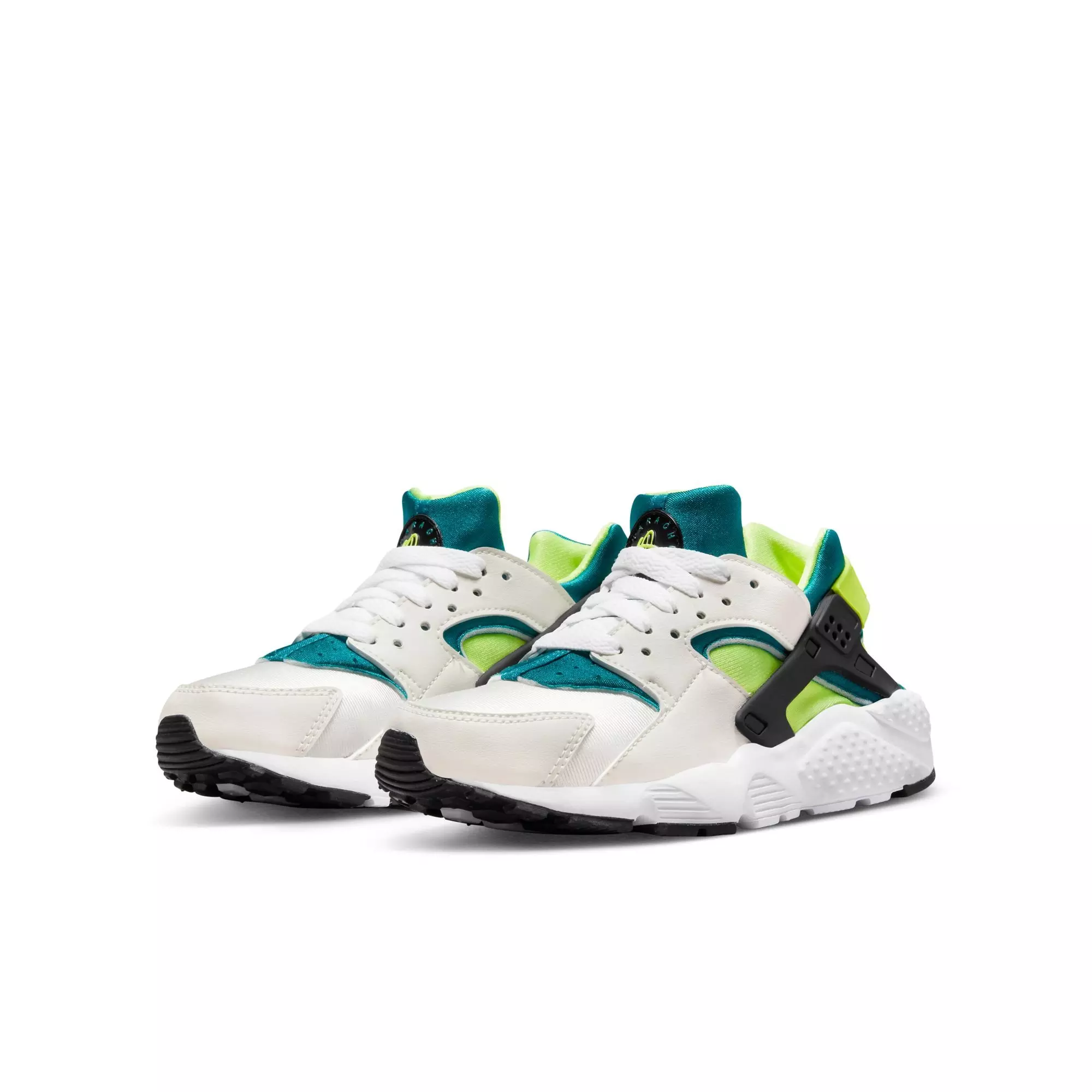 Nike Huarache Run "Phantom/Volt/Bright Spruce/Black" Grade School Boys' Shoe - WHITE/GREEN