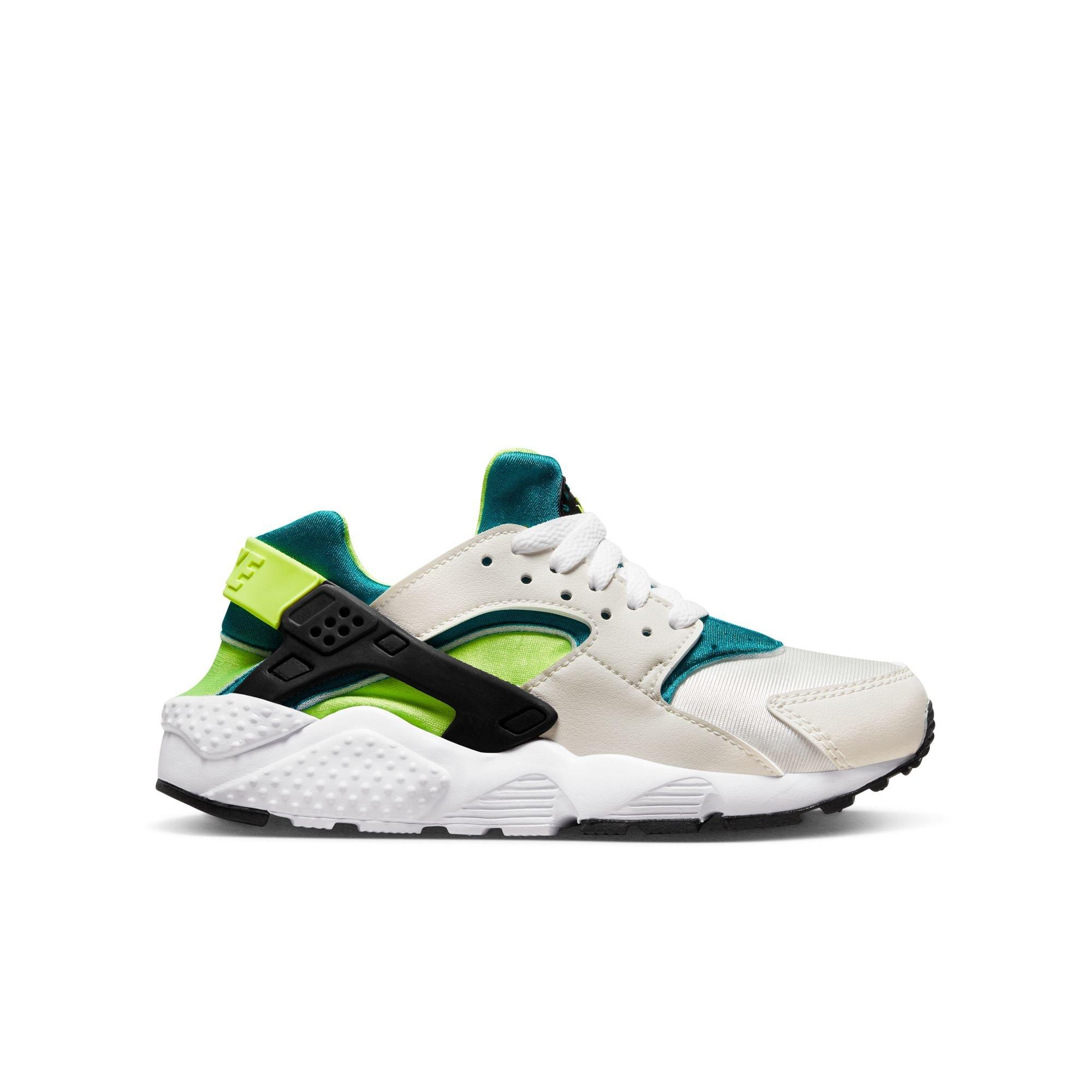 Nike Huarache Run "Phantom/Volt/Bright Spruce/Black" Grade School Boys' Shoe - WHITE/GREEN Thumbnail View 1