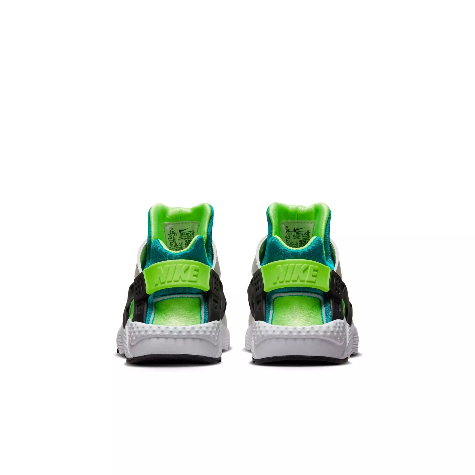 Nike Huarache Run "Phantom/Volt/Bright Spruce/Black" Preschool Boys' Shoe - WHITE/GREEN