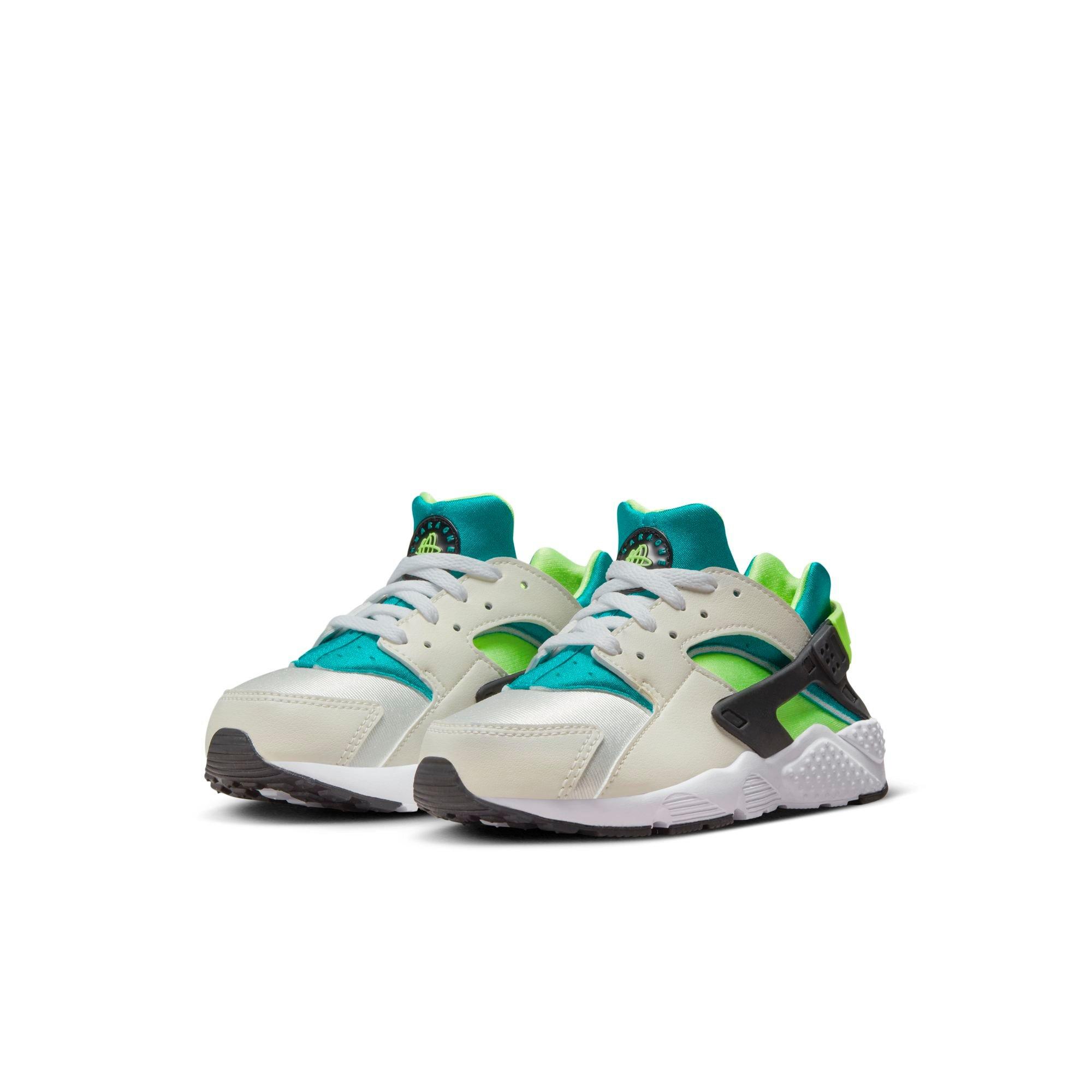 Nike Huarache Run "Phantom/Volt/Bright Spruce/Black" Preschool Boys' Shoe - WHITE/GREEN Thumbnail View 7