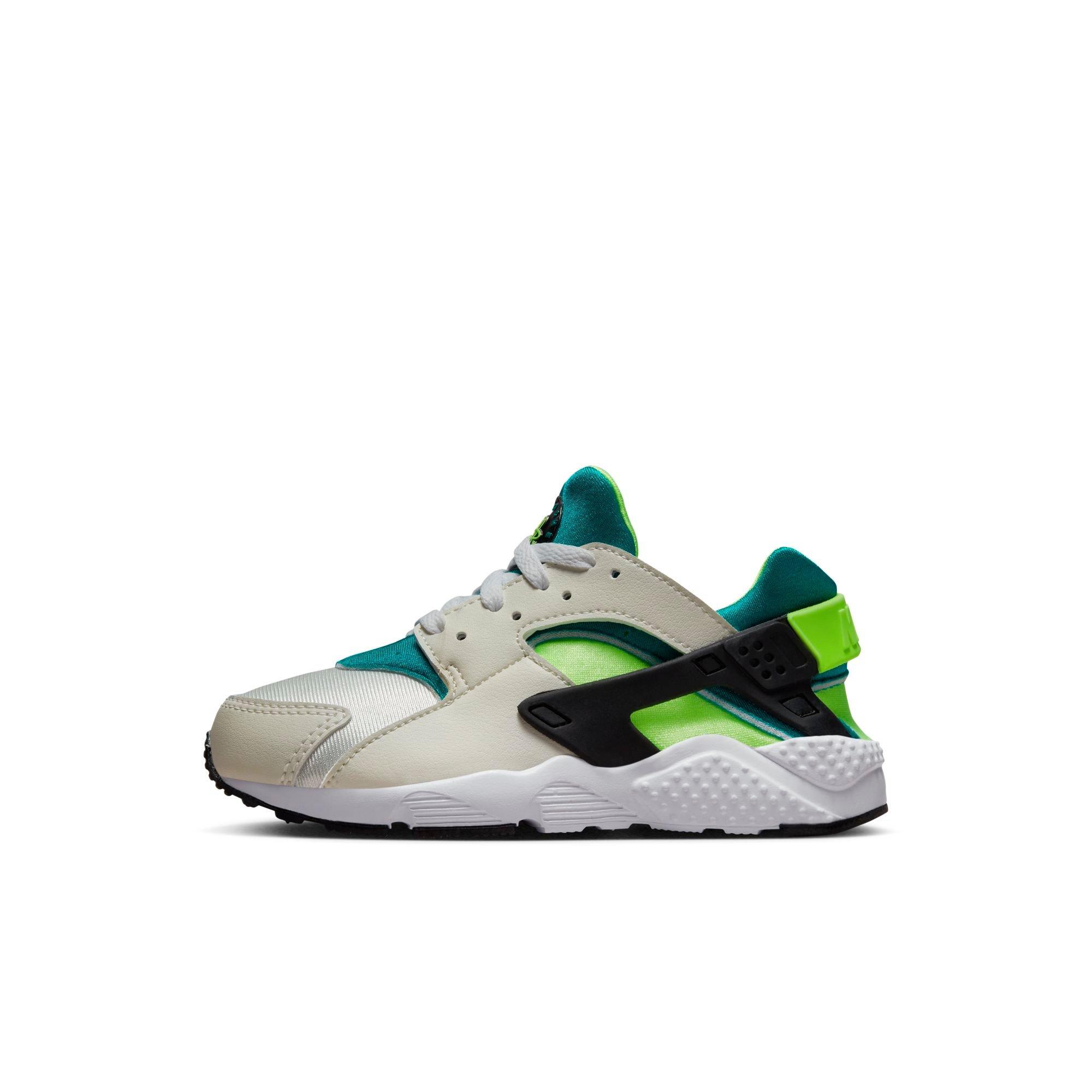 Nike Huarache Run "Phantom/Volt/Bright Spruce/Black" Preschool Boys' Shoe - WHITE/GREEN Thumbnail View 5