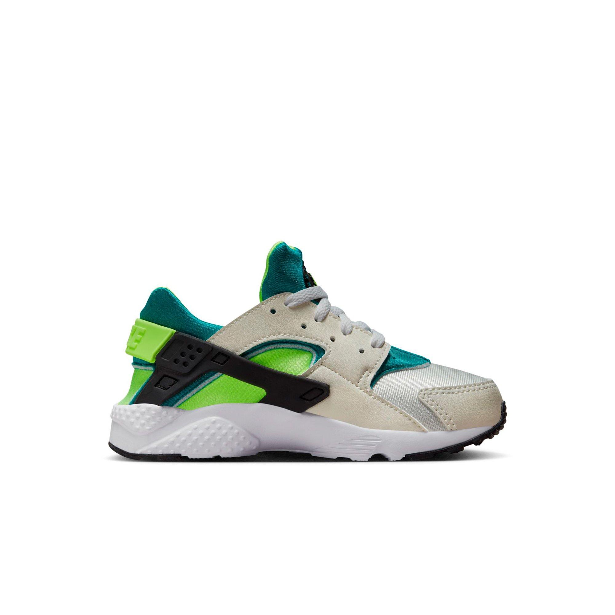 Nike Huarache Run "Phantom/Volt/Bright Spruce/Black" Preschool Boys' Shoe - WHITE/GREEN Thumbnail View 2