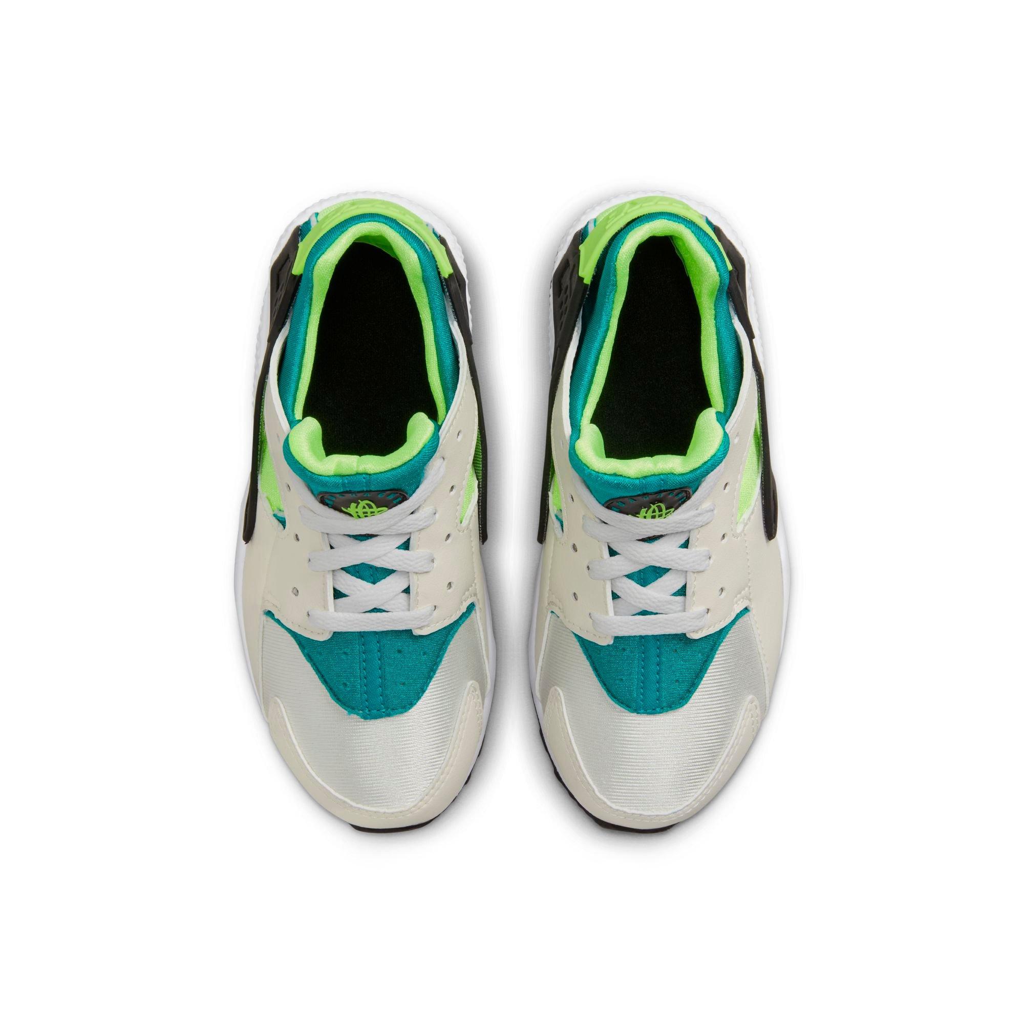 Nike Huarache Run "Phantom/Volt/Bright Spruce/Black" Preschool Boys' Shoe - WHITE/GREEN Thumbnail View 8