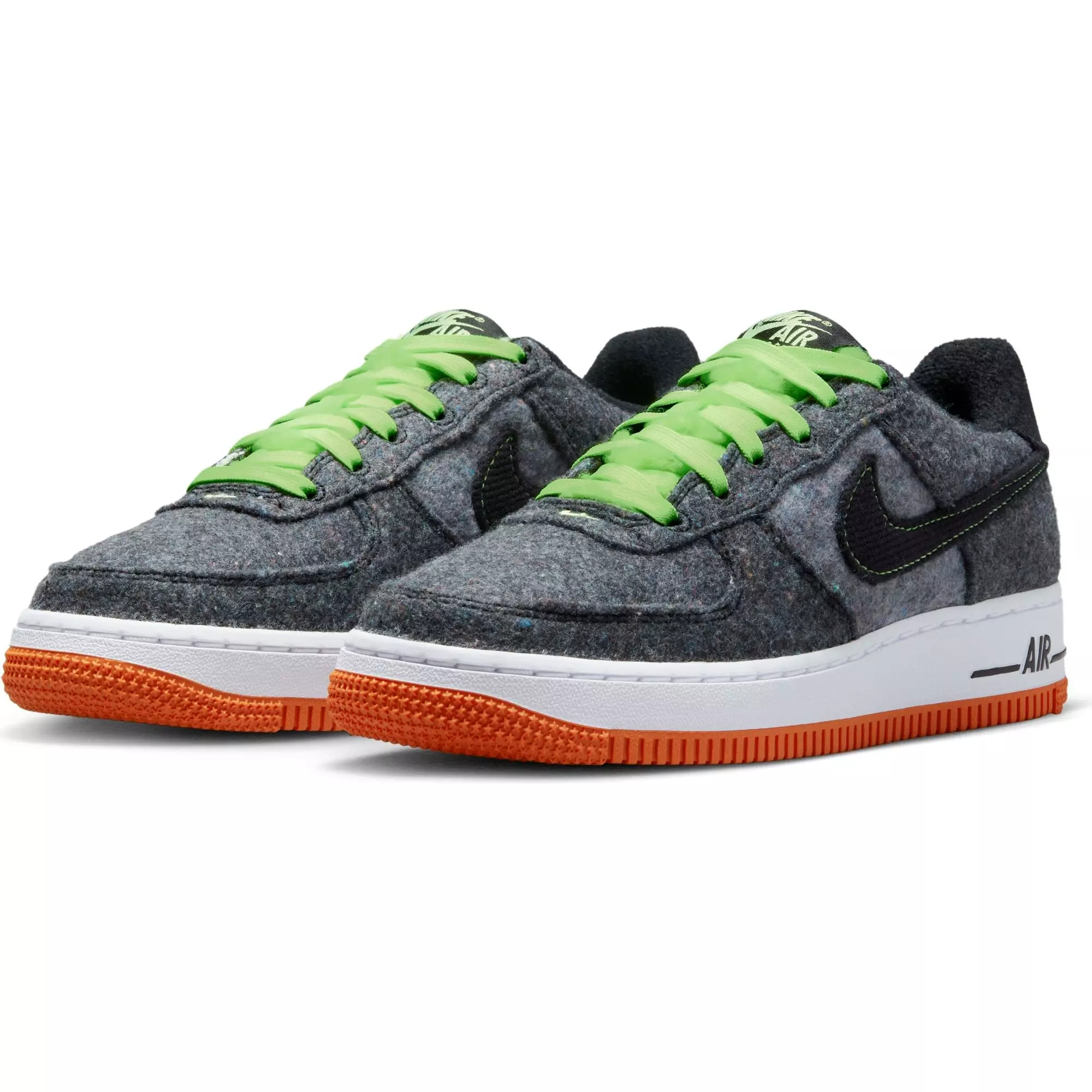 Nike Air Force 1 LV8 "Black/Ghost Green/Starfish" Grade School Boys' Shoe - BLACK/GREEN/STARFISH