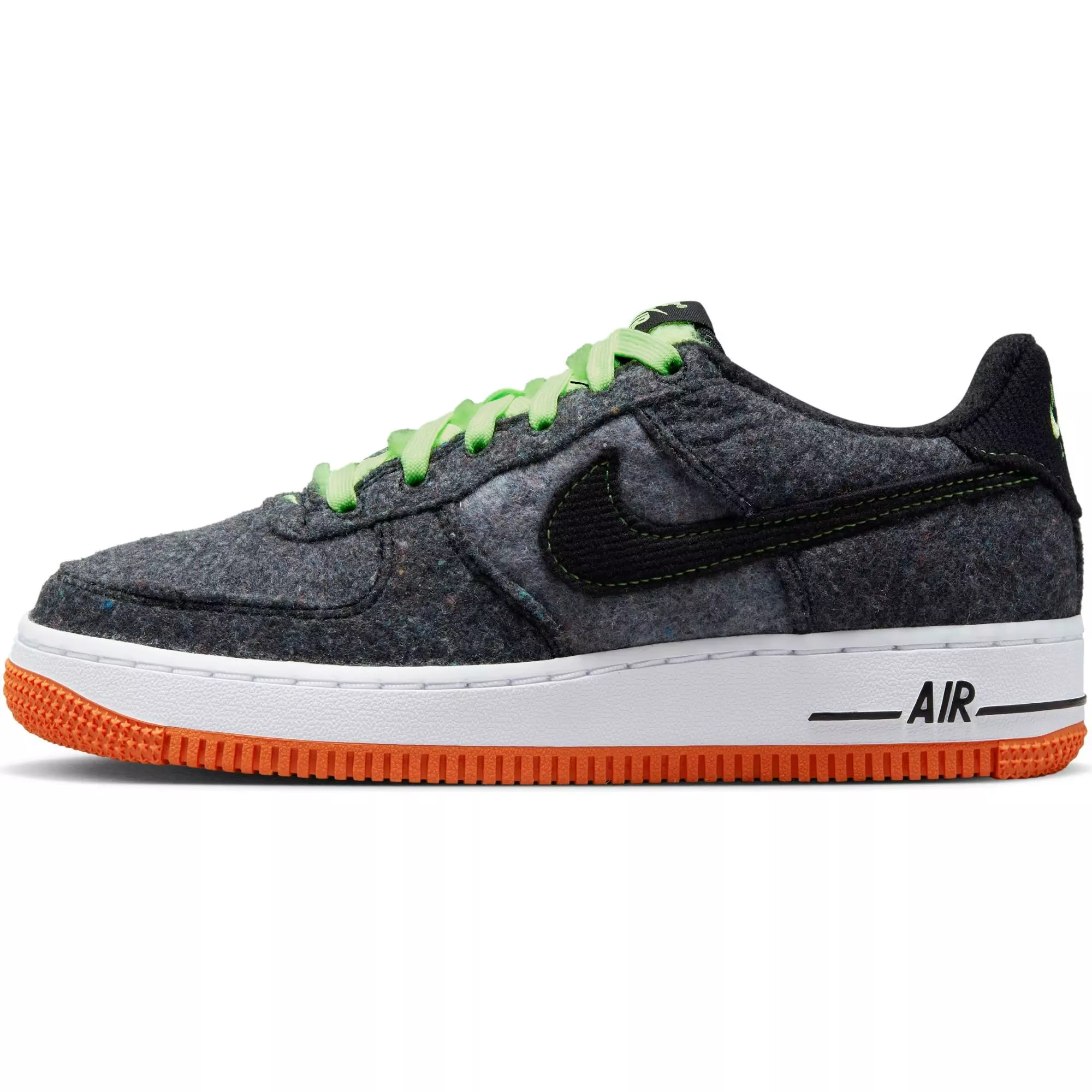 Nike Air Force 1 LV8 "Black/Ghost Green/Starfish" Grade School Boys' Shoe - BLACK/GREEN/STARFISH