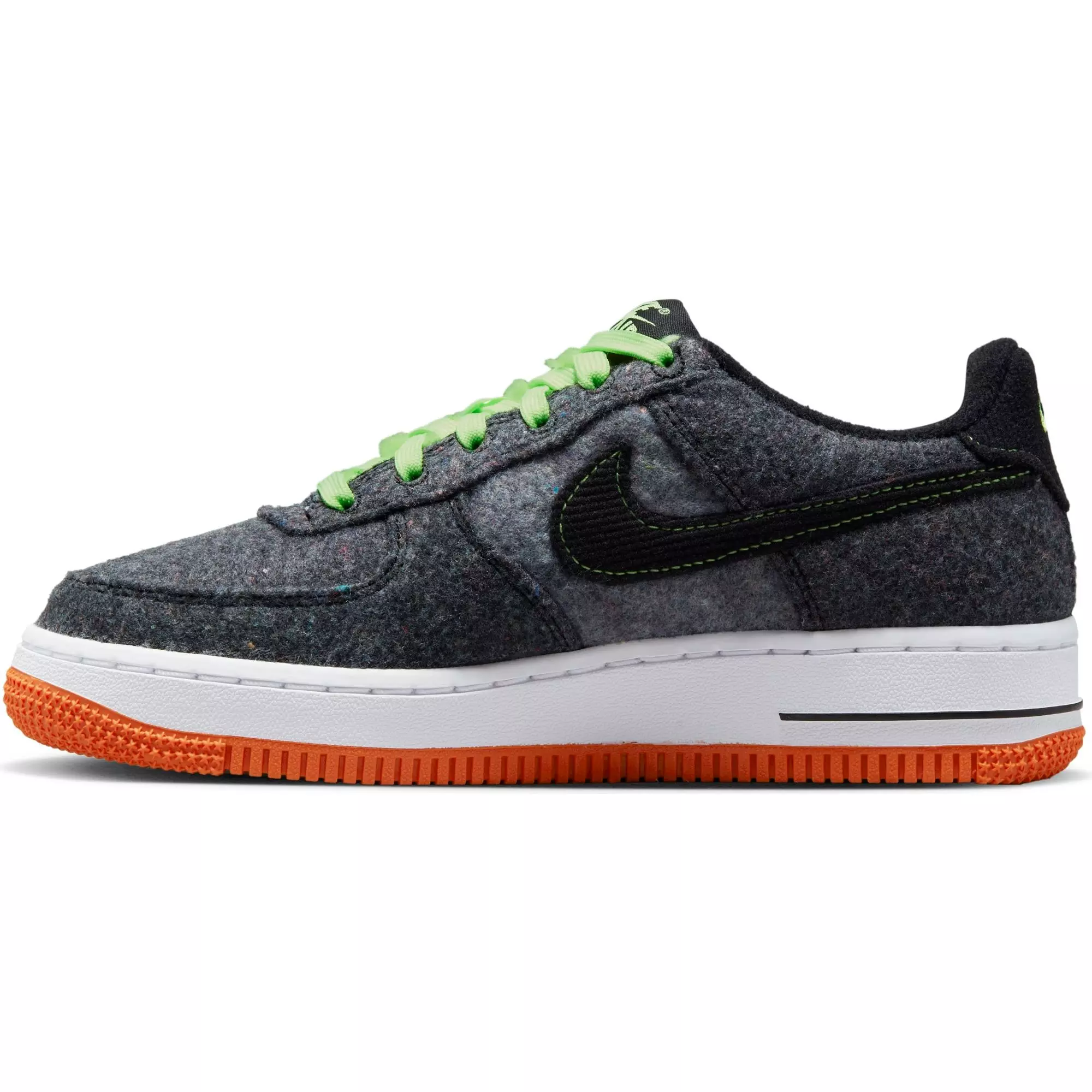 Nike Air Force 1 LV8 "Black/Ghost Green/Starfish" Grade School Boys' Shoe - BLACK/GREEN/STARFISH