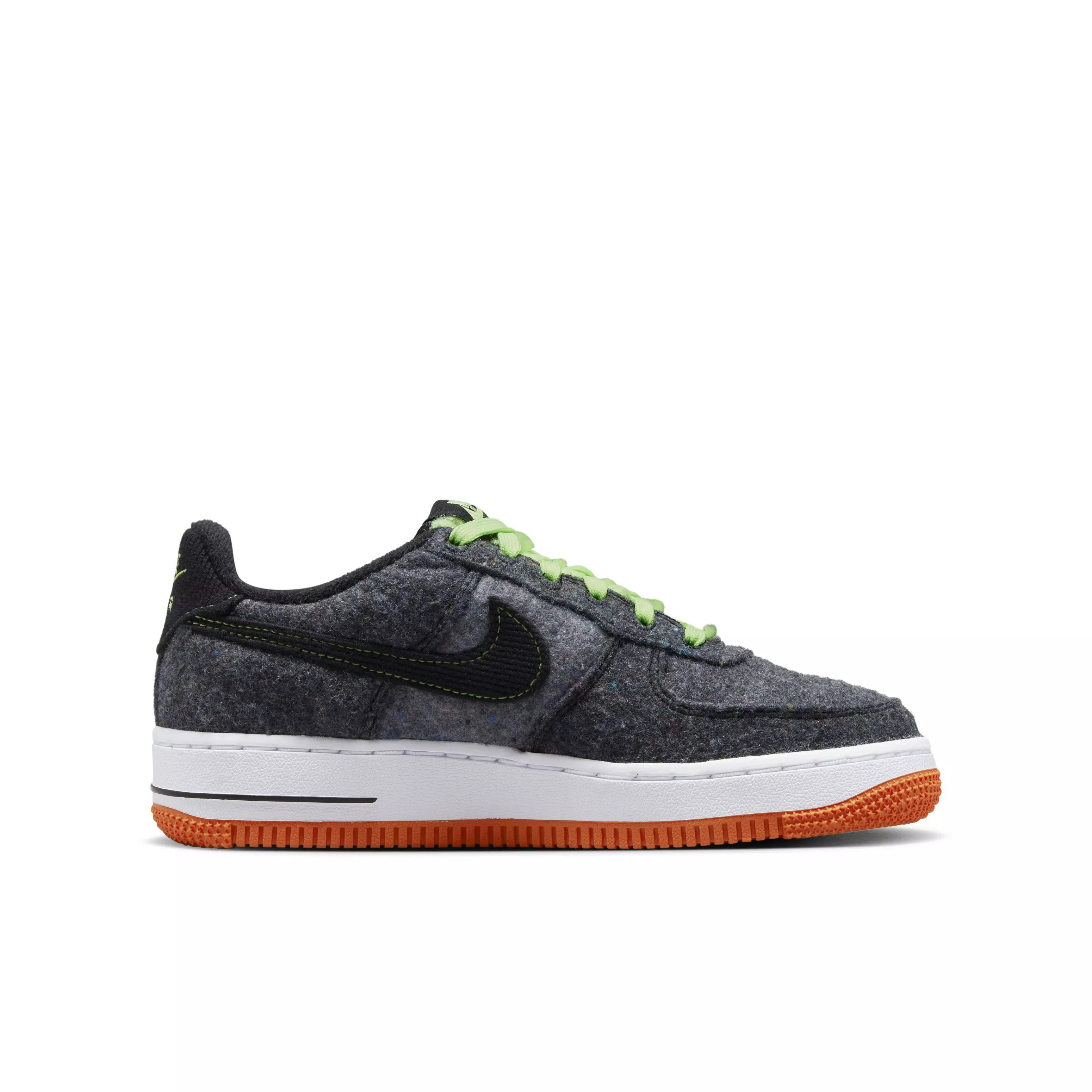 Nike Air Force 1 LV8 "Black/Ghost Green/Starfish" Grade School Boys' Shoe - BLACK/GREEN/STARFISH