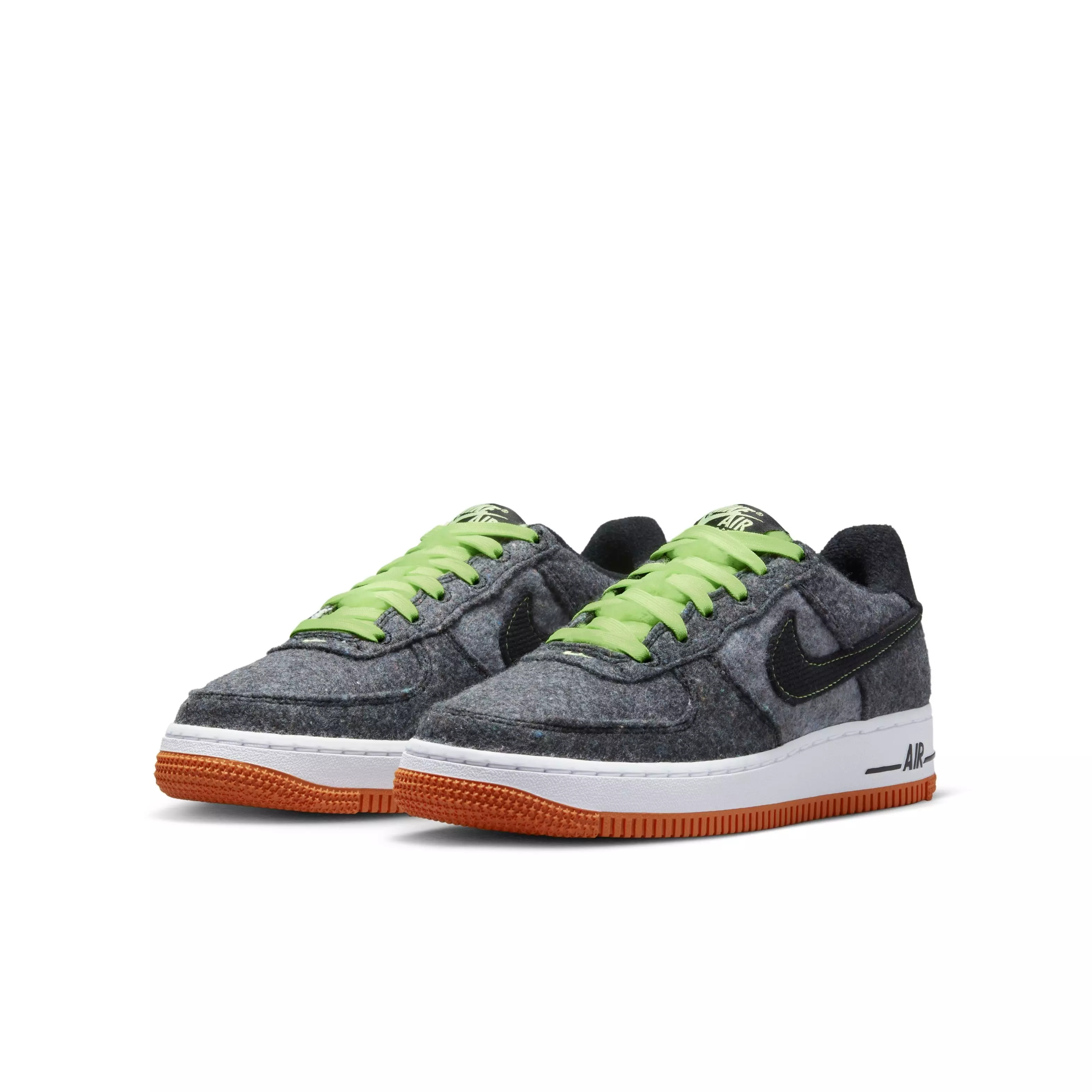 Nike Air Force 1 LV8 "Black/Ghost Green/Starfish" Grade School Boys' Shoe - BLACK/GREEN/STARFISH