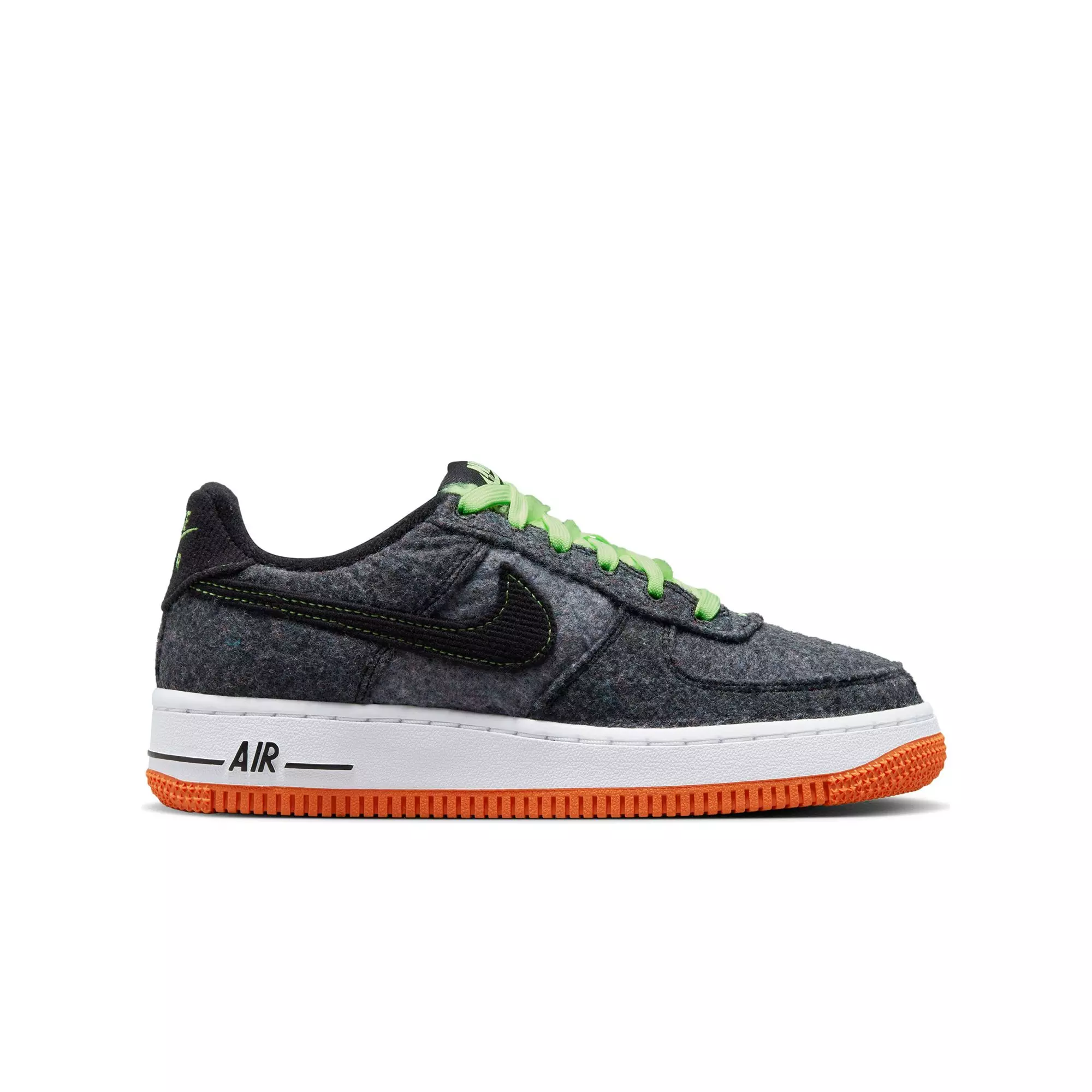 Nike Air Force 1 LV8 "Black/Ghost Green/Starfish" Grade School Boys' Shoe - BLACK/GREEN/STARFISH
