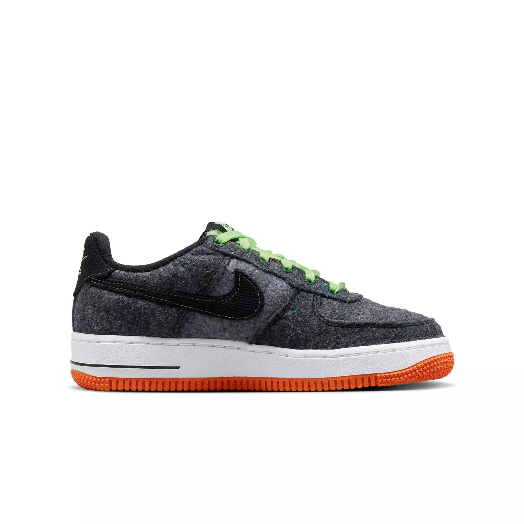 Nike Air Force 1 LV8 "Black/Ghost Green/Starfish" Grade School Boys' Shoe - BLACK/GREEN/STARFISH