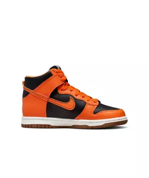 Nike Dunk High "Black/Safety Orange/Yellow Grade School Shoe