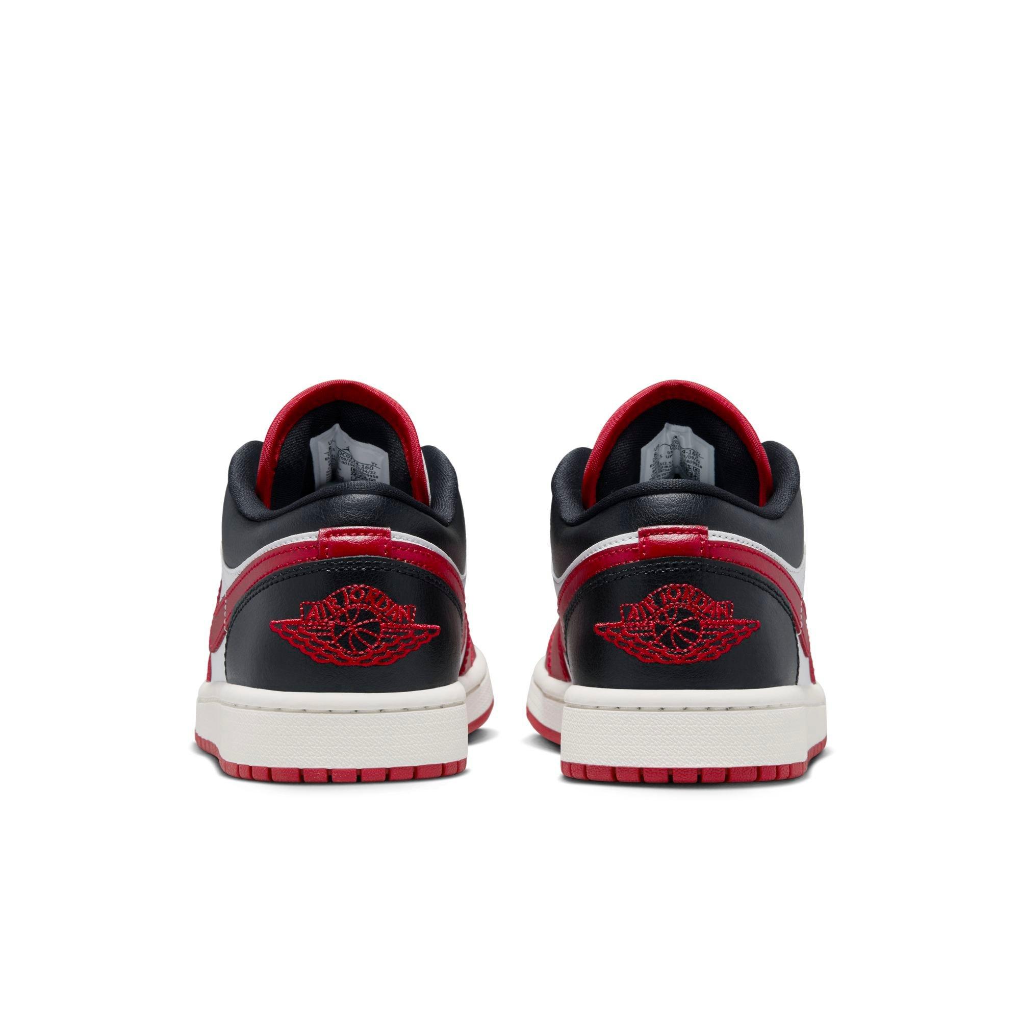 Jordan 1 Low "White/Gym Red/Black/Sail" Women's Shoe - GREY/RED/BLACK Thumbnail View 9