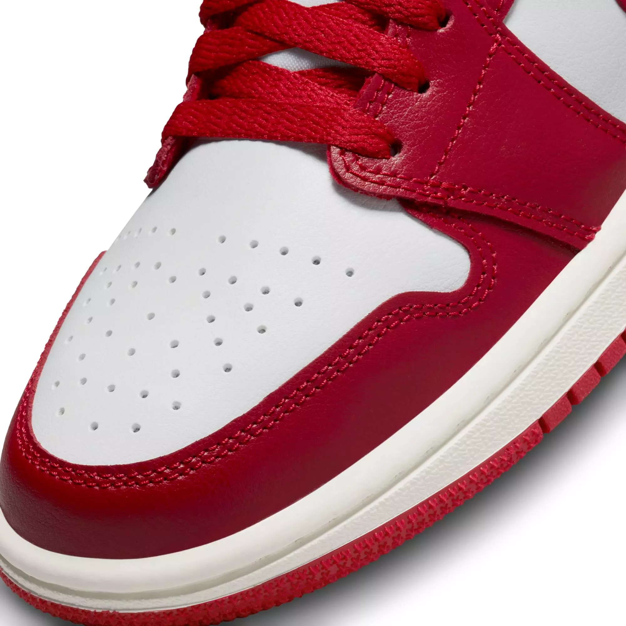 Jordan 1 Low "White/Gym Red/Black/Sail" Women's Shoe - GREY/RED/BLACK