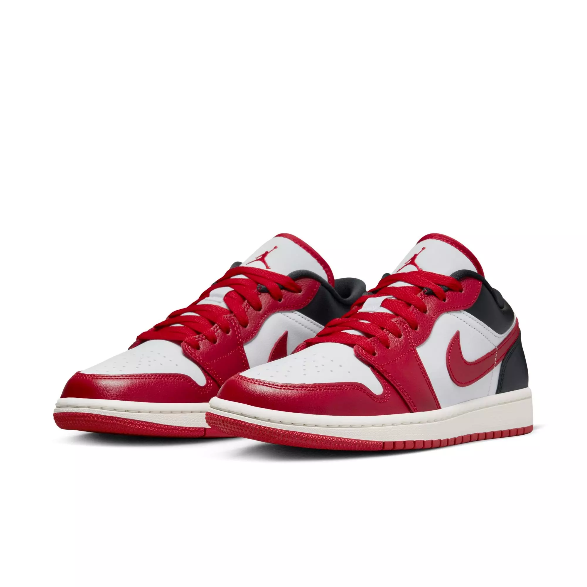 Jordan 1 Low "White/Gym Red/Black/Sail" Women's Shoe - GREY/RED/BLACK