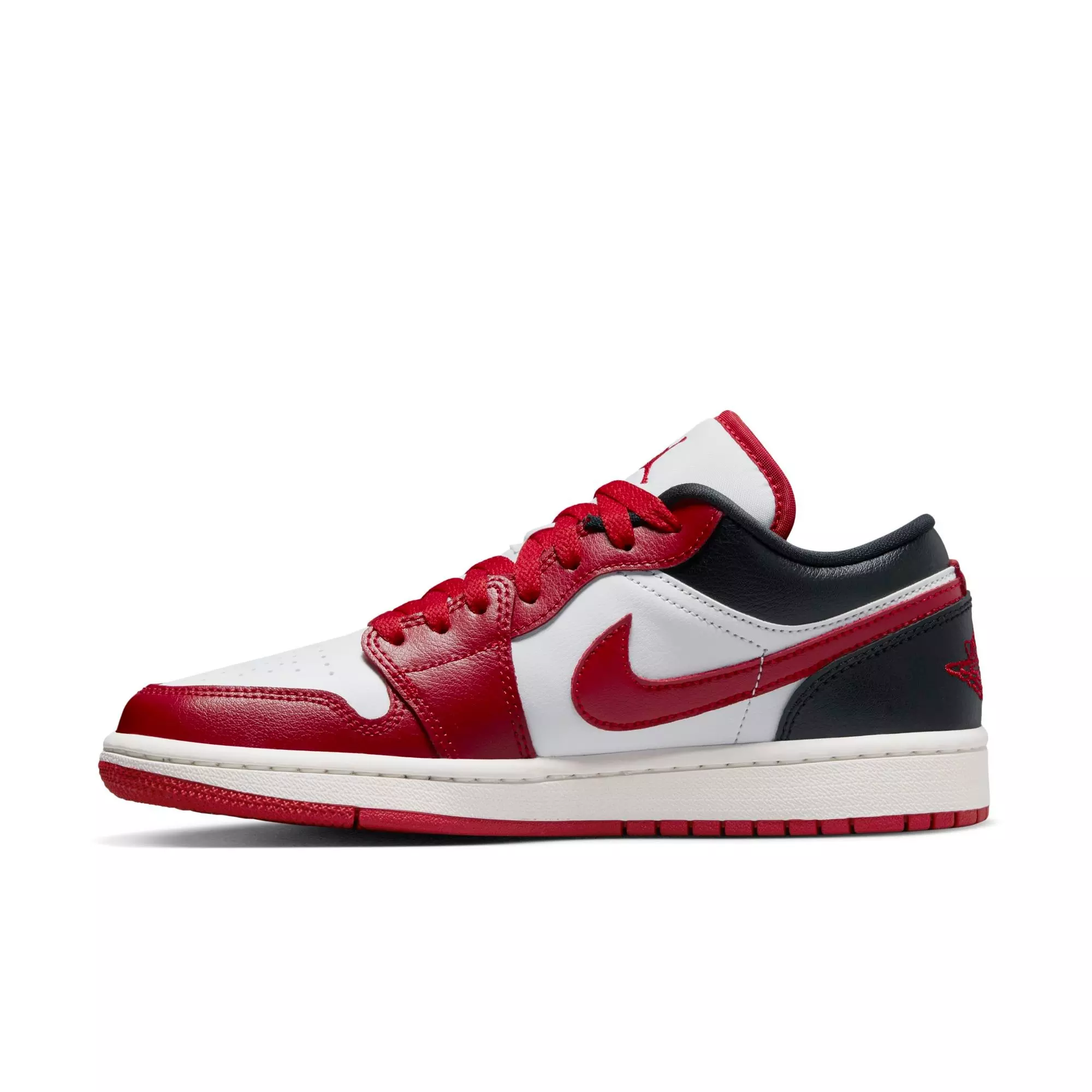 Jordan 1 Low "White/Gym Red/Black/Sail" Women's Shoe - GREY/RED/BLACK