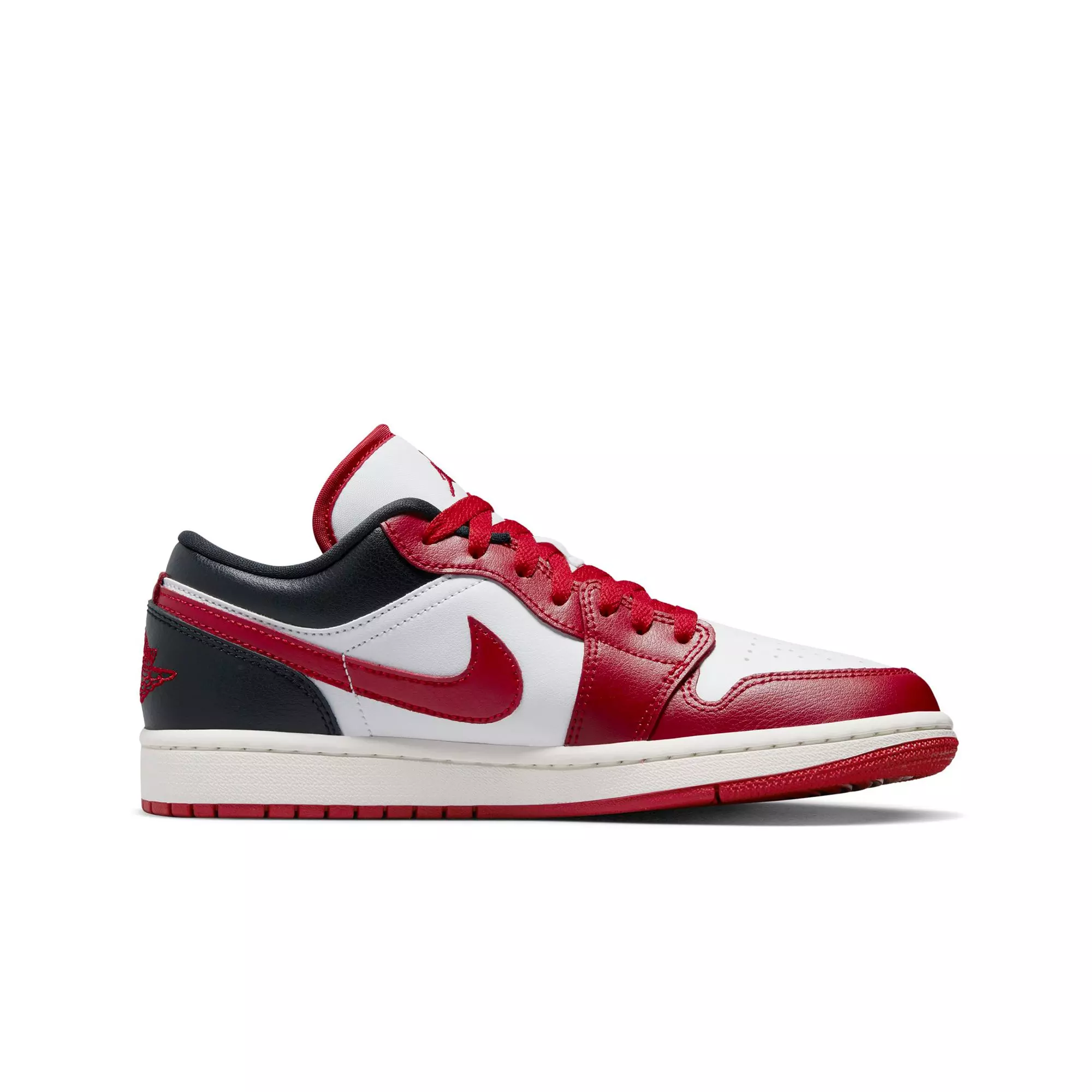 Jordan 1 Low "White/Gym Red/Black/Sail" Women's Shoe - GREY/RED/BLACK
