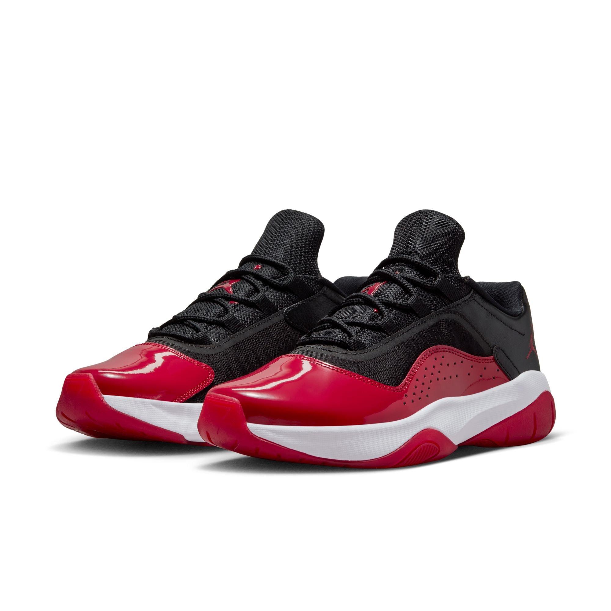 Jordan 11 Retro Low Black/Gym Red/White Men's Shoe - Hibbett