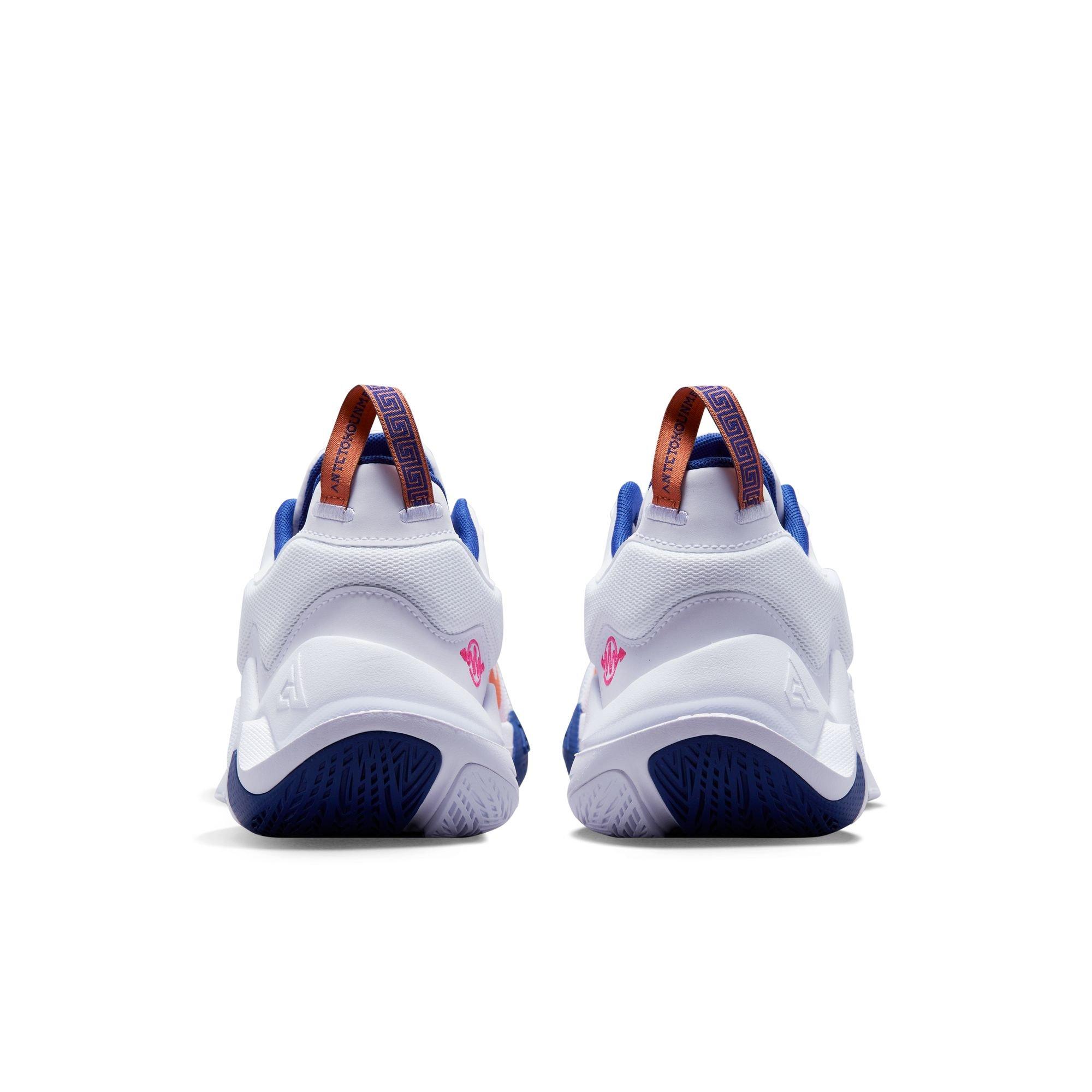 Nike Giannis Immortality 2 "White/Metallic Silver/Deep Royal Blue" Men's Basketball Shoe - WHITE/SILVER Thumbnail View 9