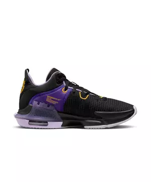 Nike LeBron Witness 7 Basketball Shoes, Men's, M9.5/W11, Black/Gold/Purple