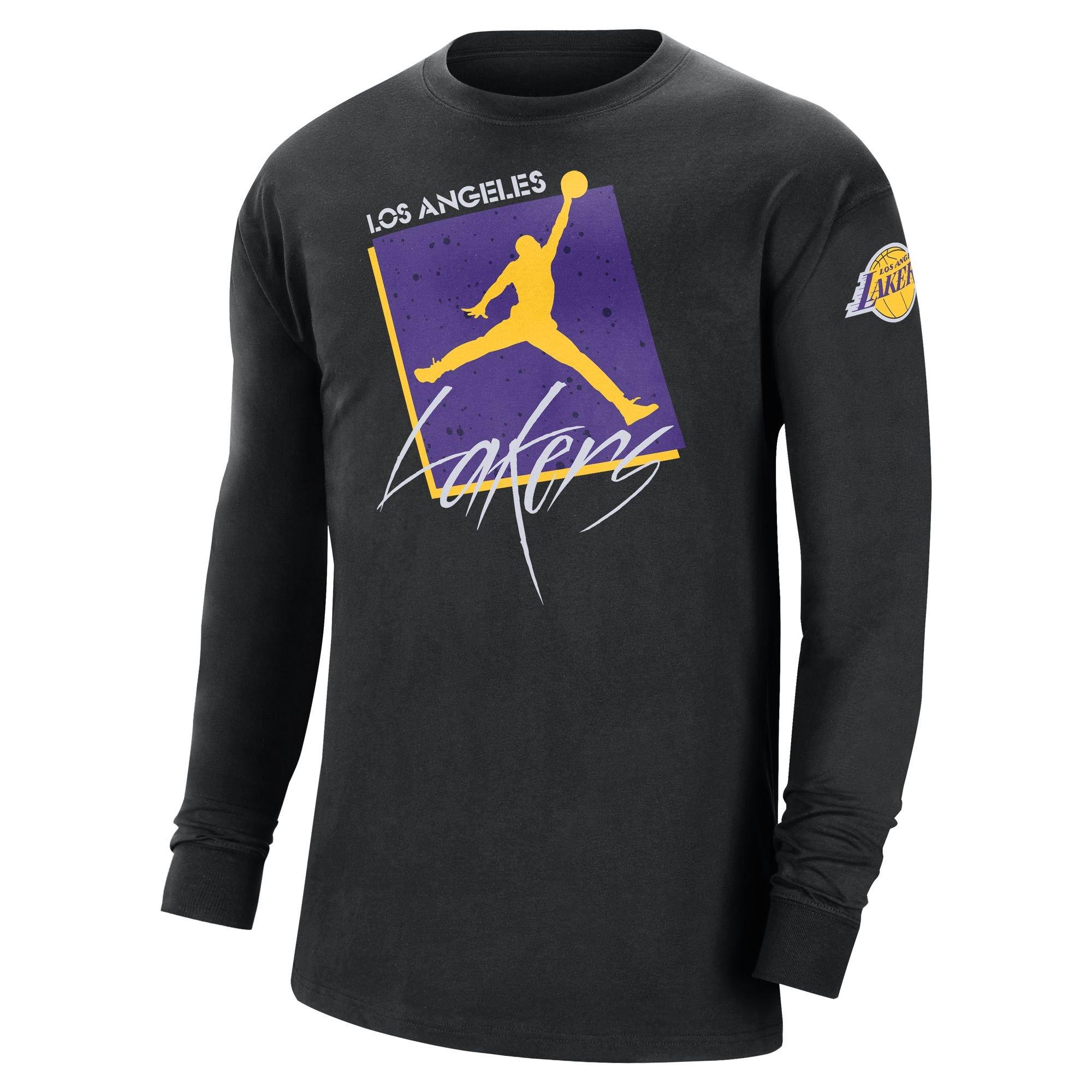 Men's Los Angeles Lakers Nike White Courtside Performance Block T