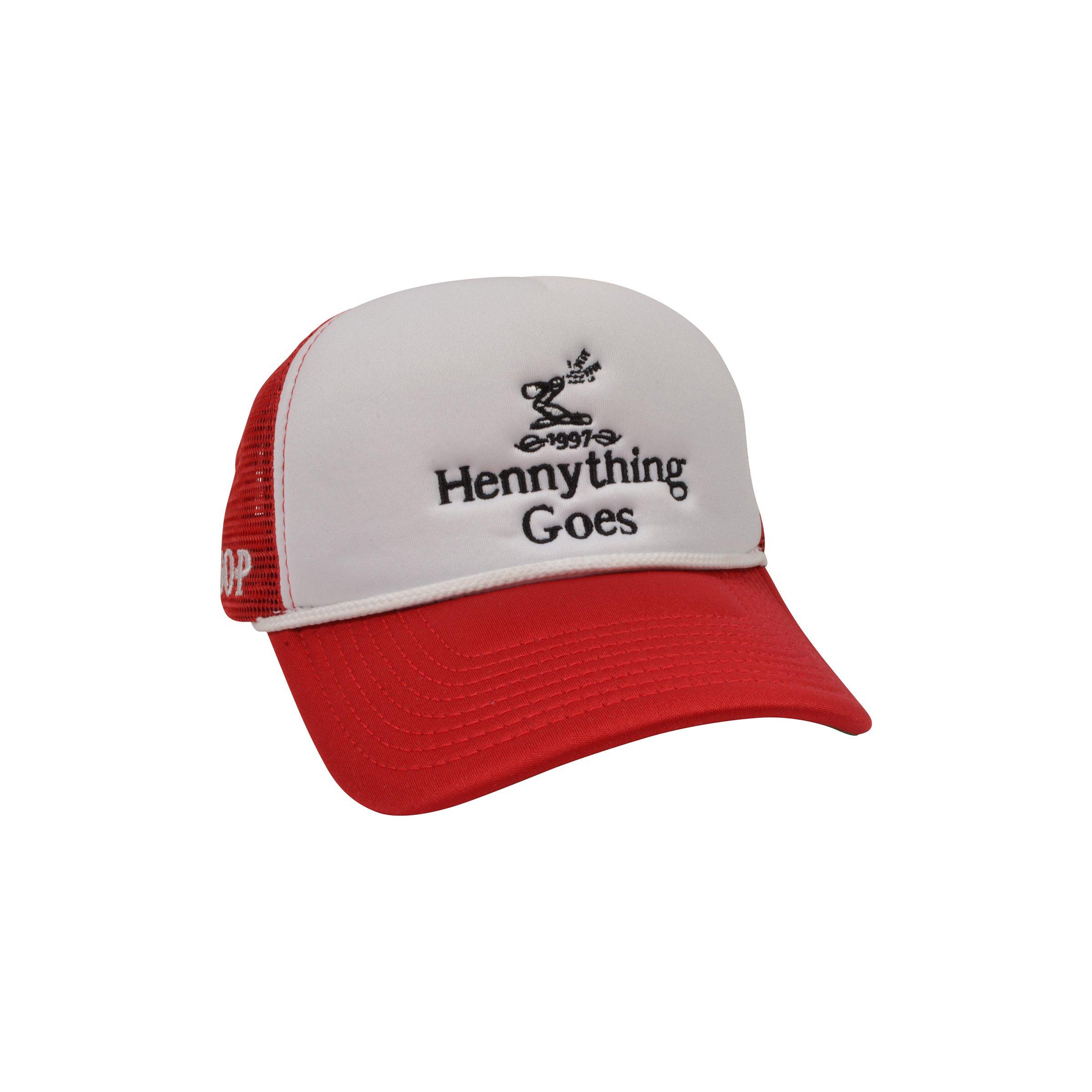 Field Grade Hennything Goes Trucker Snapback Hat-White/Red - WHITE/RED Thumbnail View 2