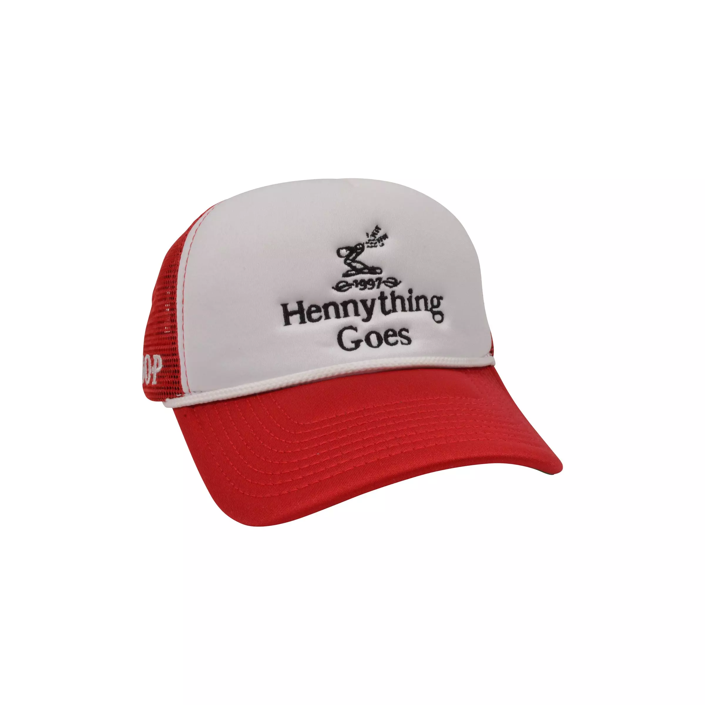 Field Grade Hennything Goes Trucker Snapback Hat-White/Red - WHITE/RED
