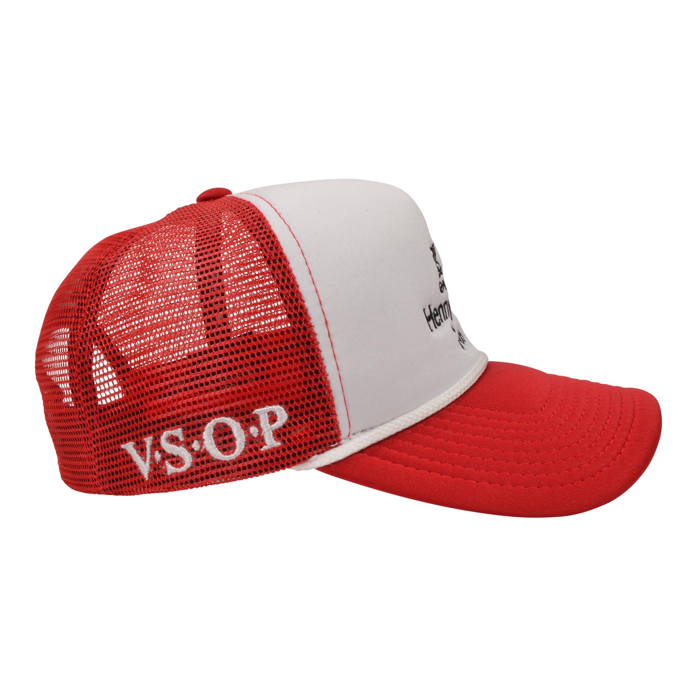 Field Grade Hennything Goes Trucker Snapback Hat-White/Red - WHITE/RED Thumbnail View 3