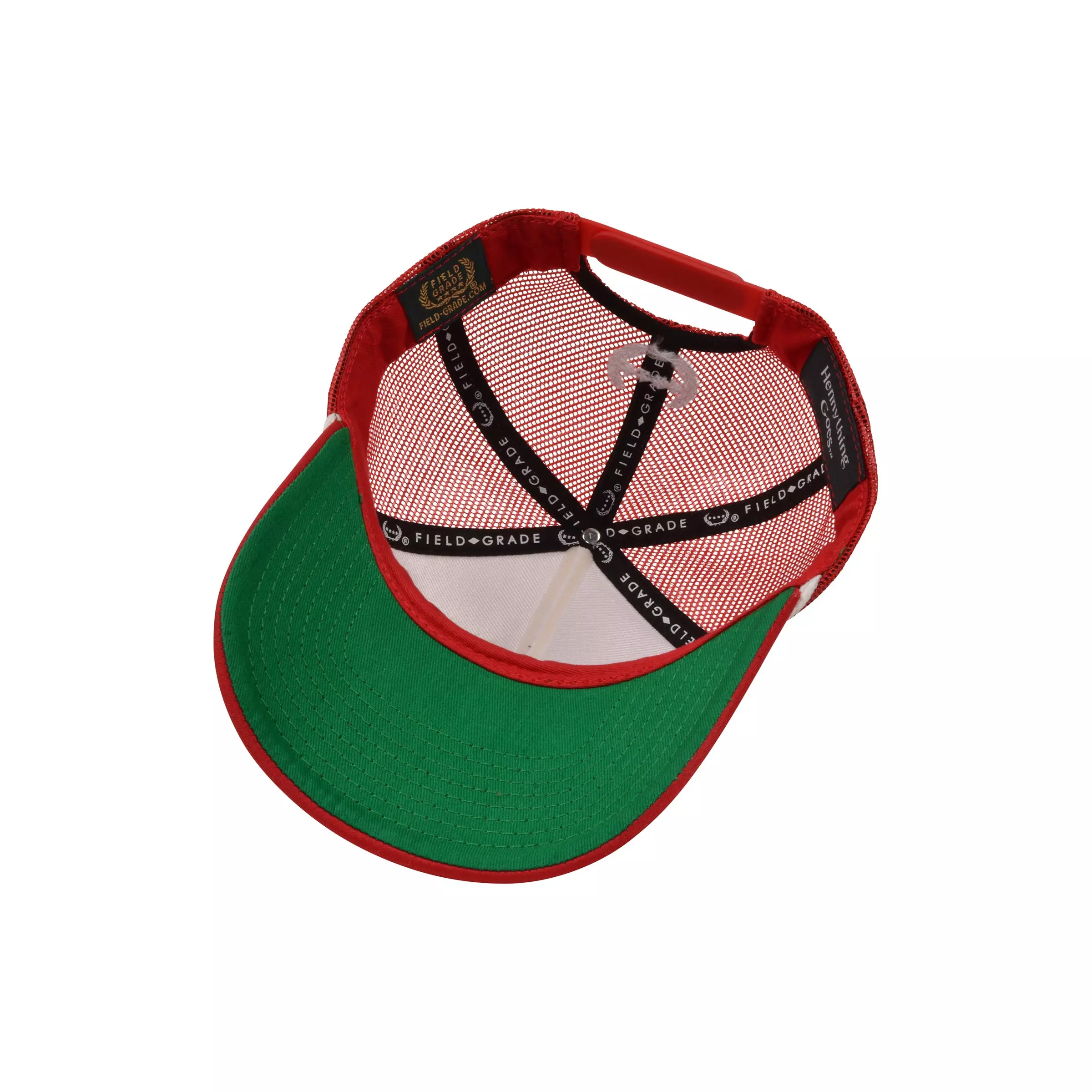 Field Grade Hennything Goes Trucker Snapback Hat-White/Red - WHITE/RED