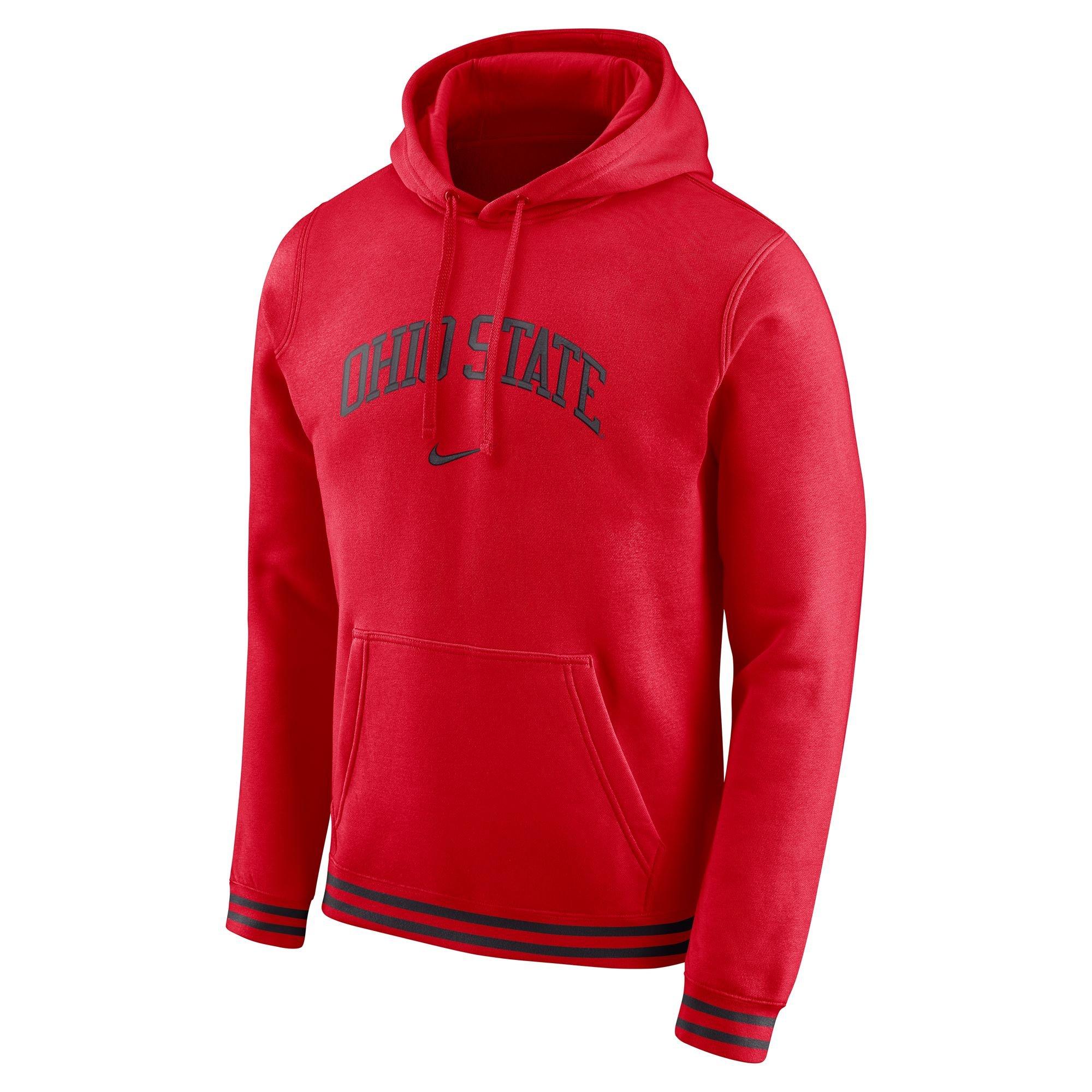 Nike Men's Ohio State Buckeyes Retro Fleece Pullover Hoodie Hibbett