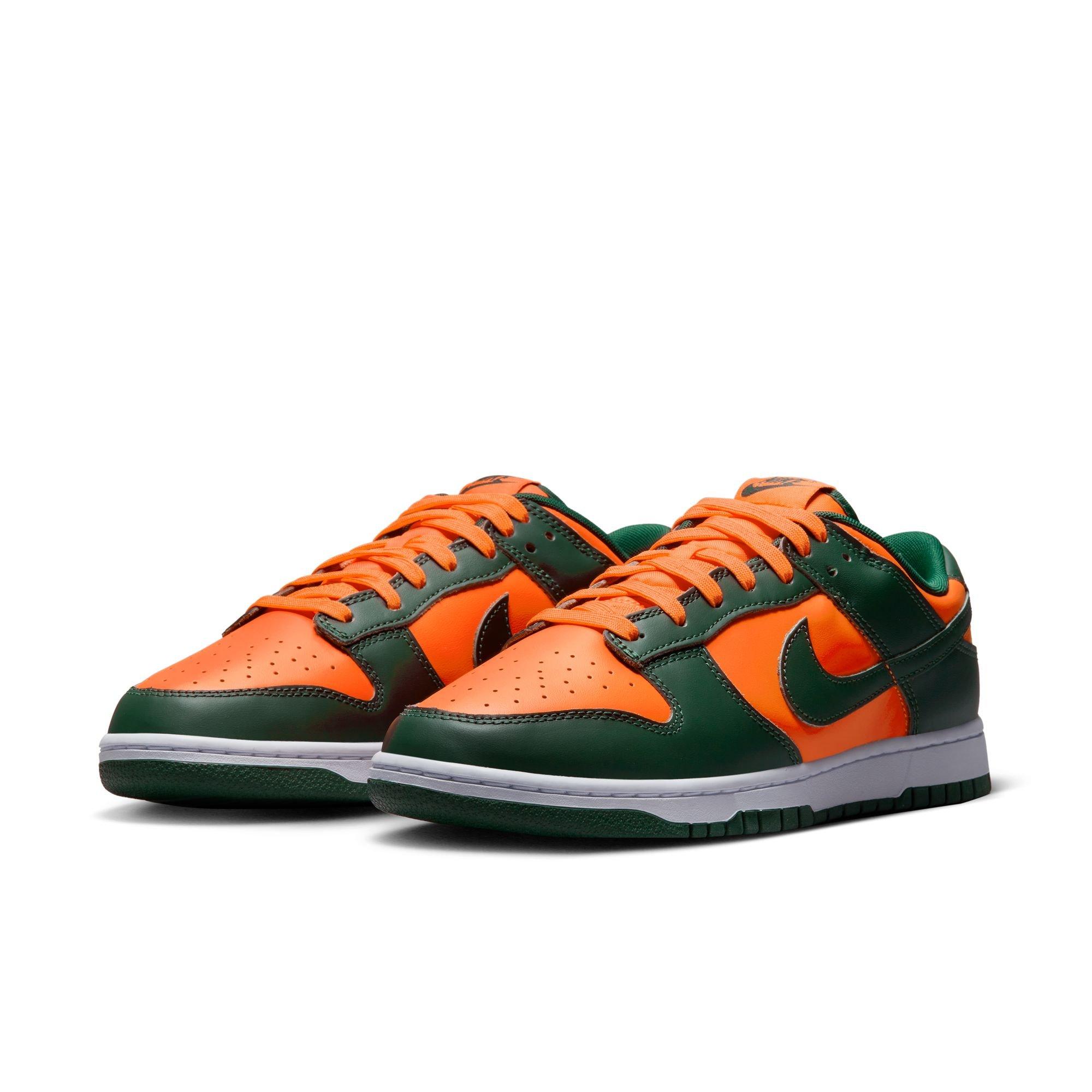 orange and green nike dunks