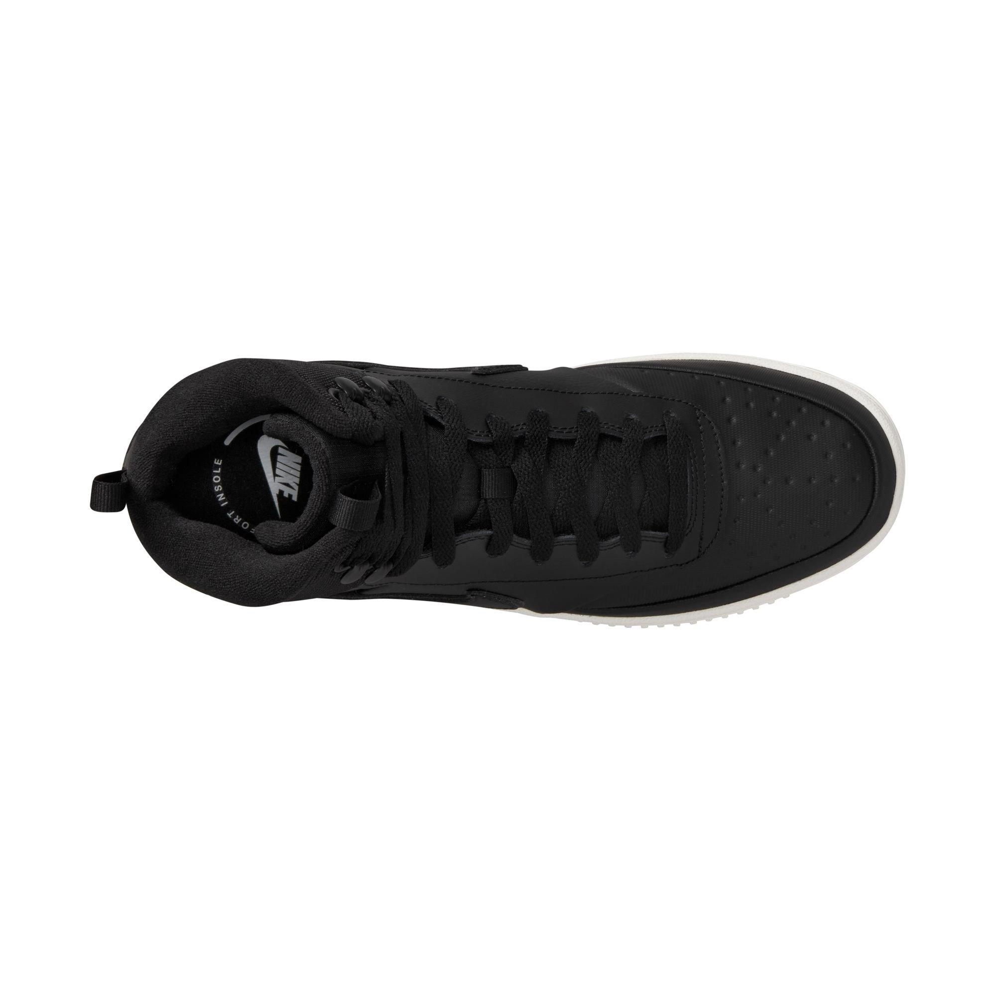 Nike Court Vision Mid Winter "Black/Phantom" Men's Shoe - BLACK/WHITE Thumbnail View 3