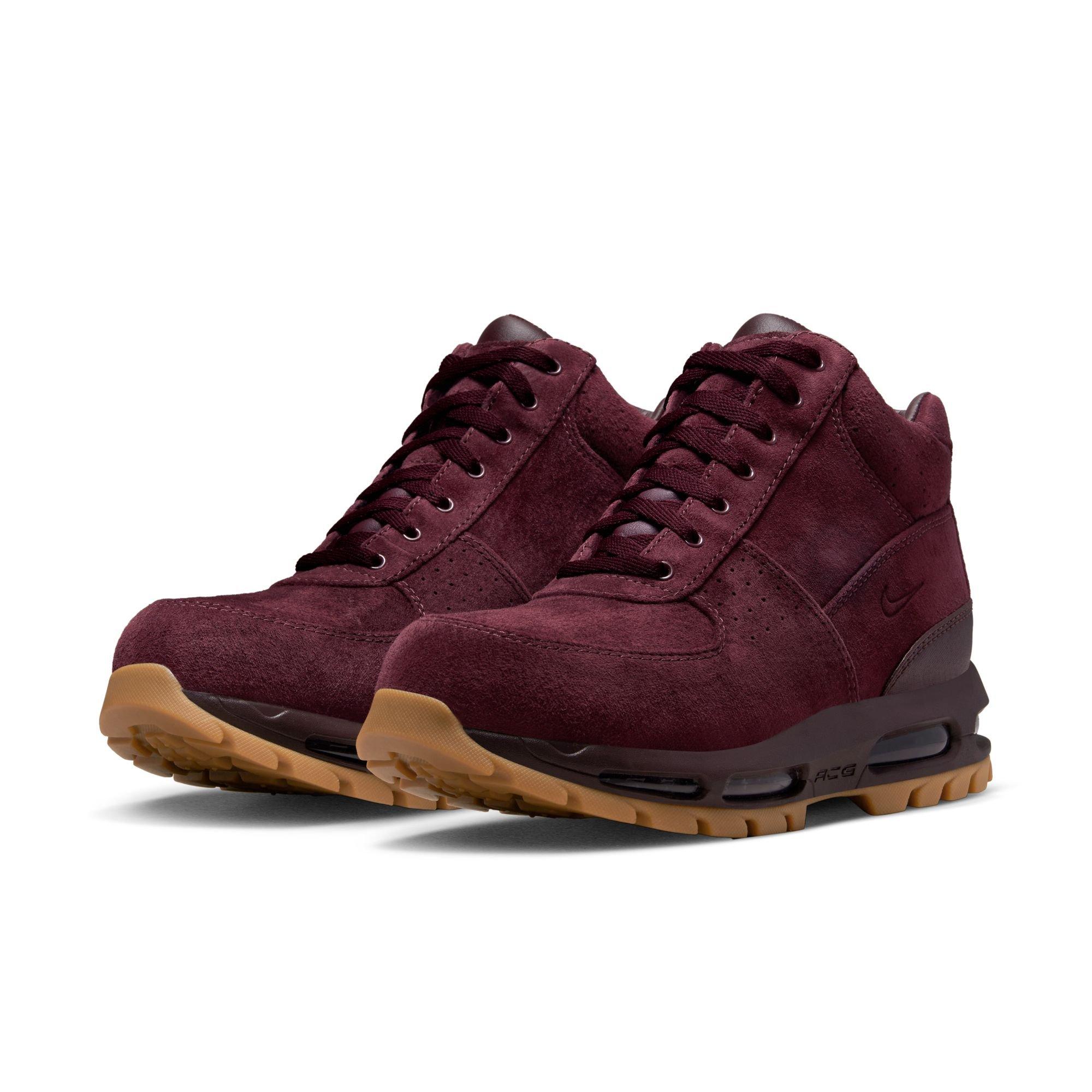 burgundy nike acg boots mens