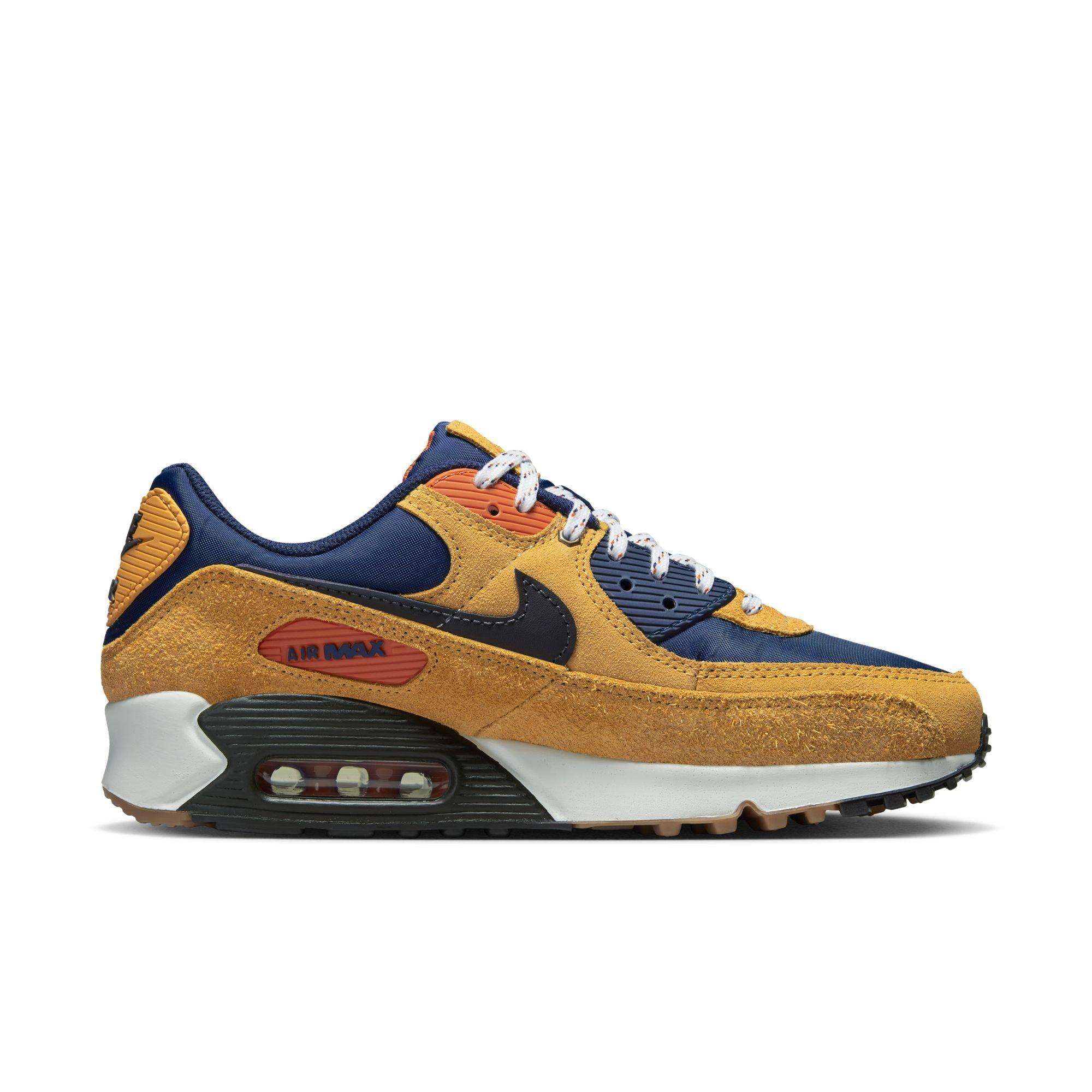 Nike Men's Air Max 90 Shoes, Size 9.5, Tan/Orange/White