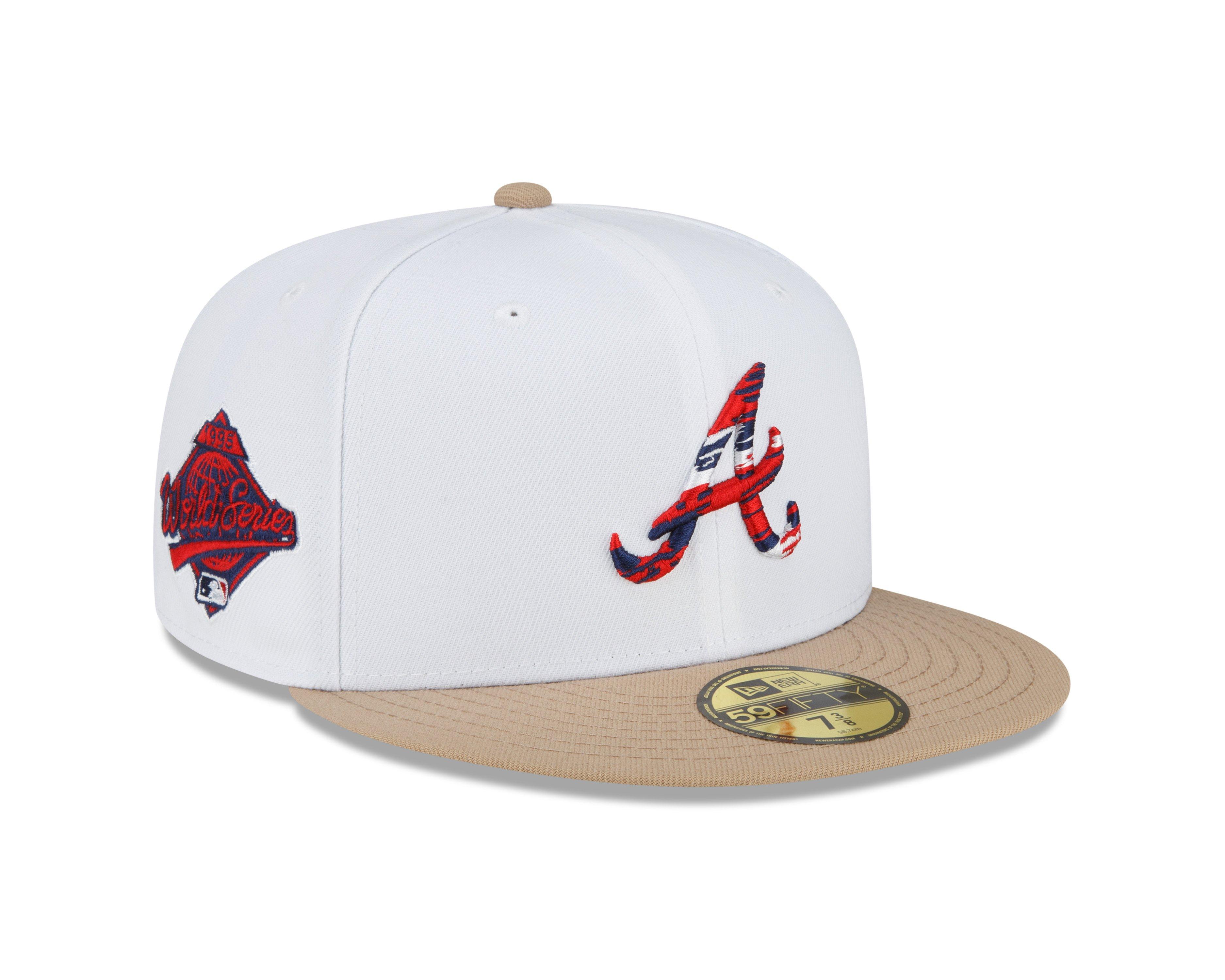 Atlanta Braves New Era Plaid Top Custom Side Patch 59FIFTY Fitted Hat, 7 1/8 / Plaid