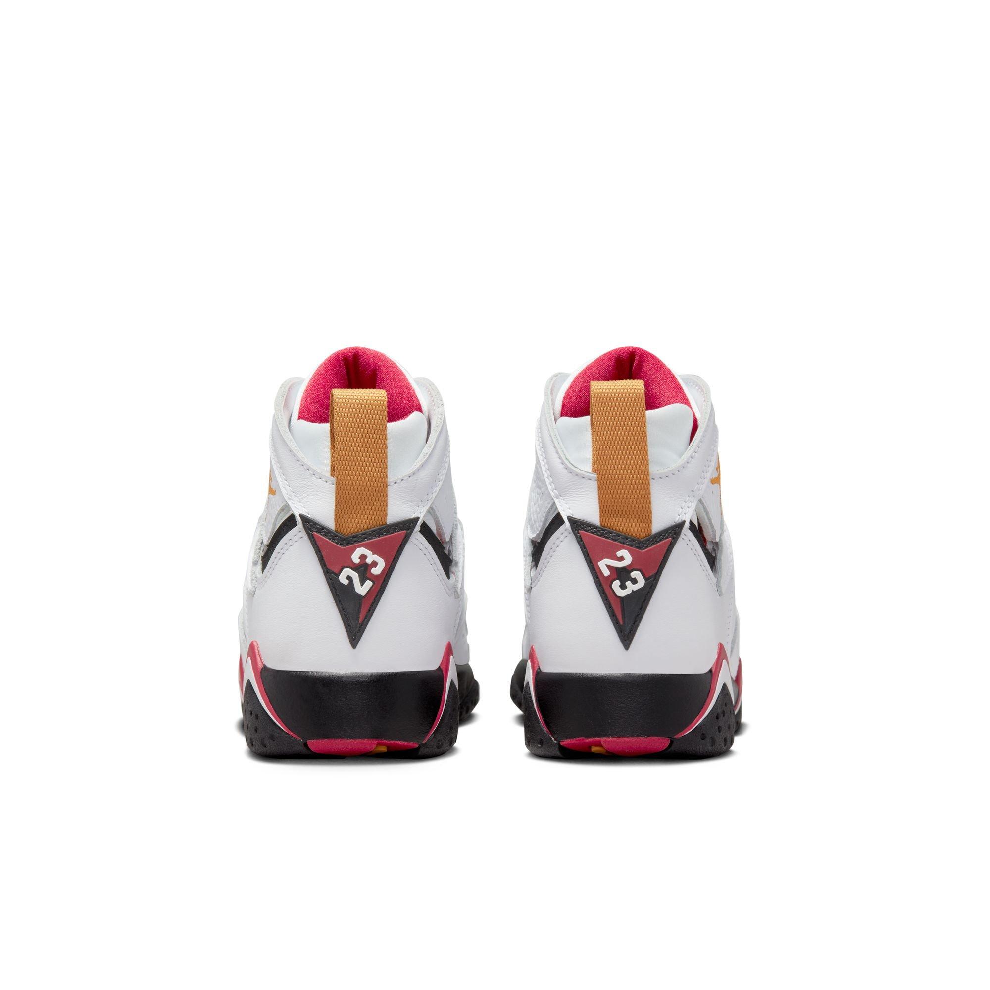 Jordan 7 Retro "White/Black/Cardinal Red" Grade School Kids' Shoe - WHITE/BLACK/CARDINAL RED Thumbnail View 8