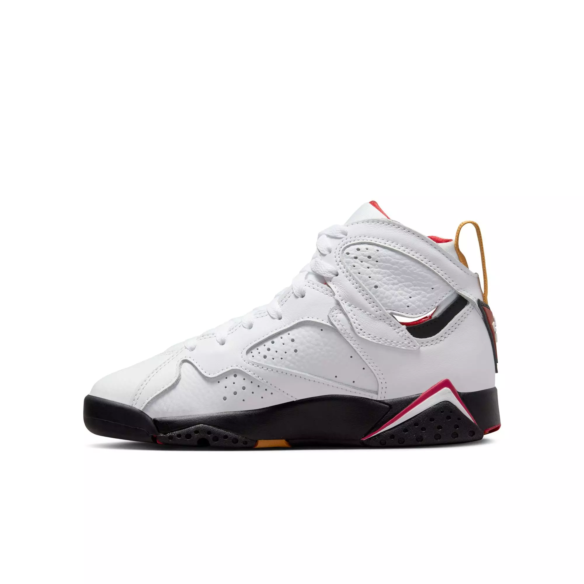 Jordan 7 Retro "White/Black/Cardinal Red" Grade School Kids' Shoe - WHITE/BLACK/CARDINAL RED