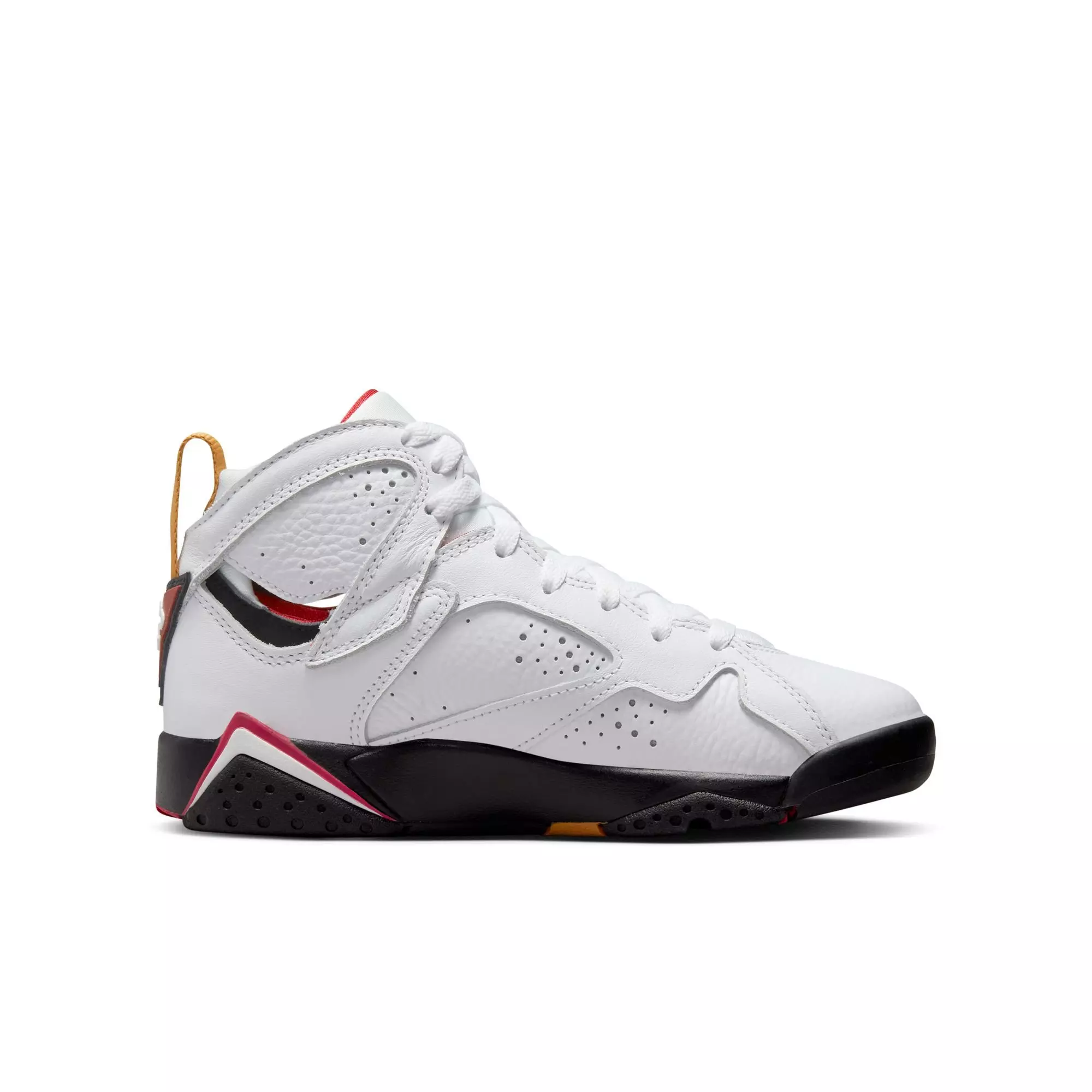 Jordan 7 Retro "White/Black/Cardinal Red" Grade School Kids' Shoe - WHITE/BLACK/CARDINAL RED