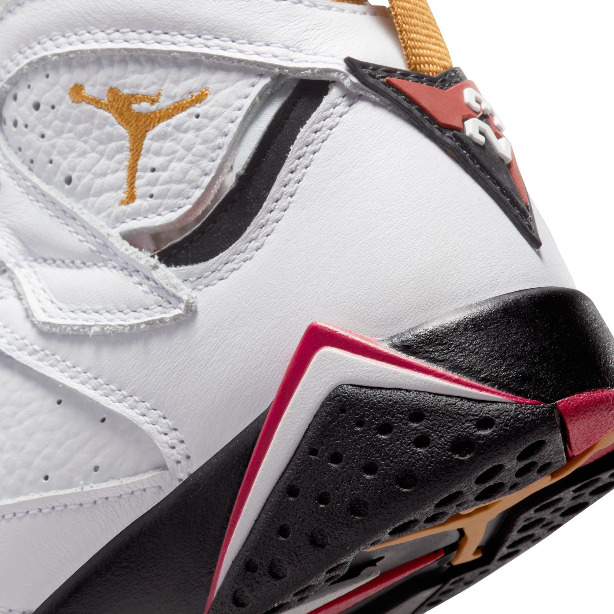 Jordan 7 Retro "White/Black/Cardinal Red" Grade School Kids' Shoe - WHITE/BLACK/CARDINAL RED Thumbnail View 3