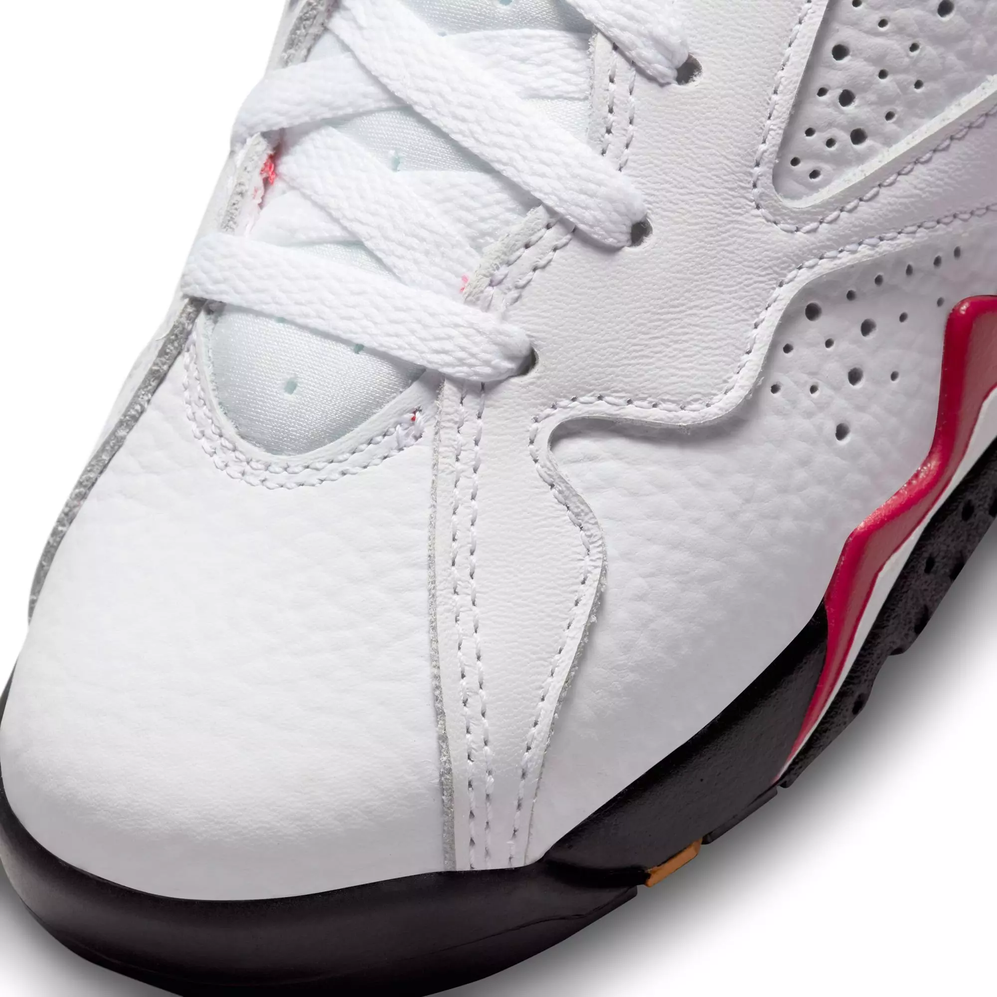 Jordan 7 Retro "White/Black/Cardinal Red" Grade School Kids' Shoe - WHITE/BLACK/CARDINAL RED