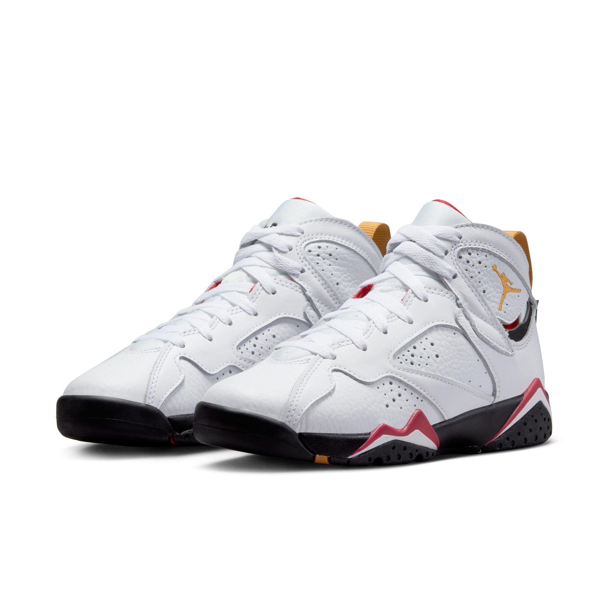 Jordan 7 Retro "White/Black/Cardinal Red" Grade School Kids' Shoe - WHITE/BLACK/CARDINAL RED Thumbnail View 5