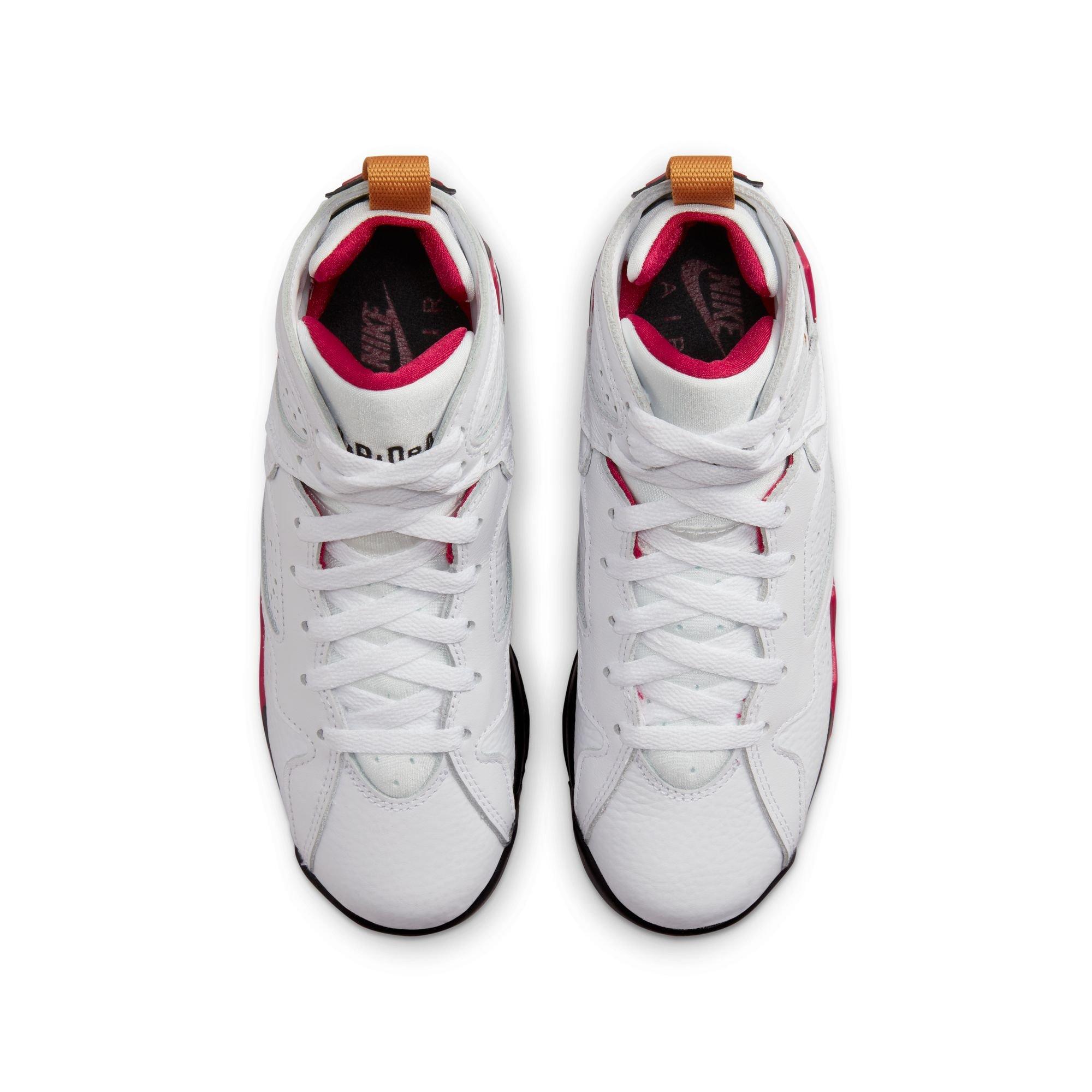 Jordan 7 Retro Grade School Kids' "White/Black/Cardinal Red" Shoe​